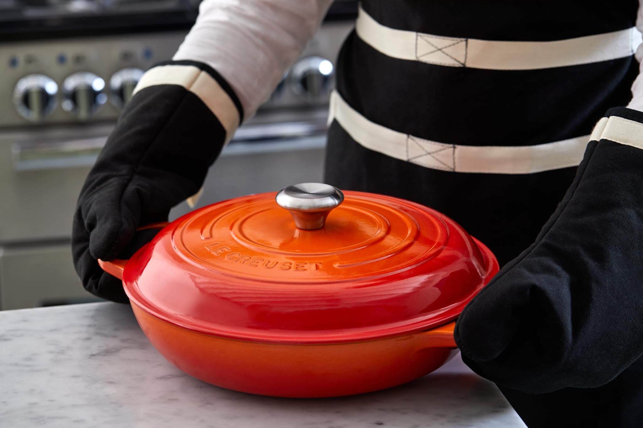 Le Creuset Enameled Cast Iron Signature Round Braiser, 3.5Qt. Peche