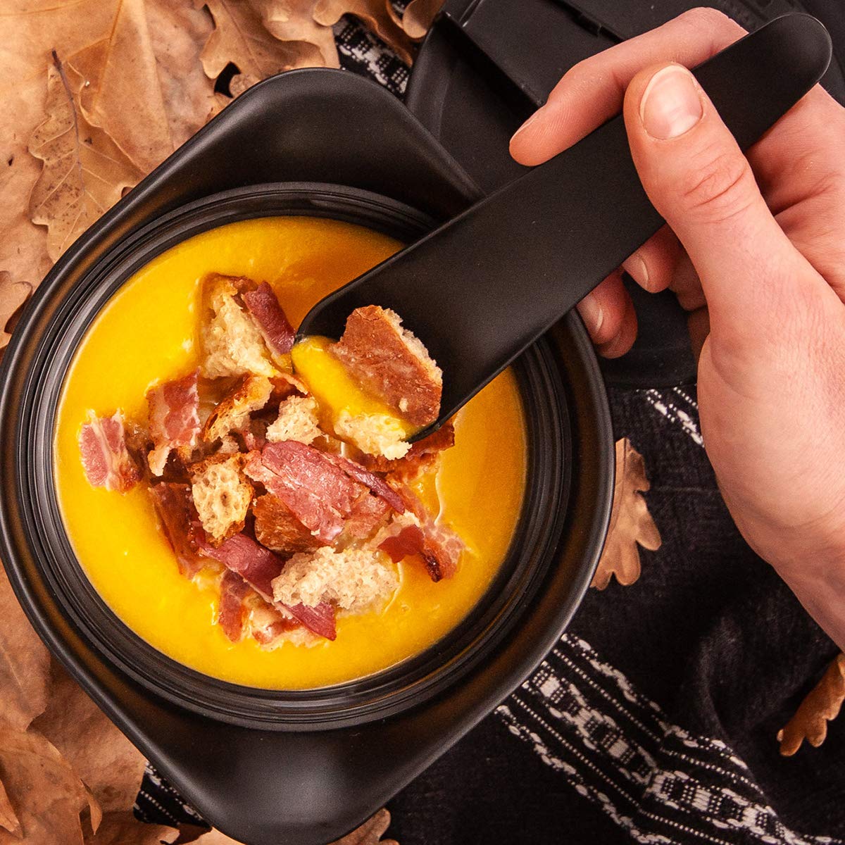 Monbento - Leakproof Bowl Lunch Box Mb Lib Onyx - Ideal For Holds Soups Salads, Pasta - For Work Lunch Packing - Bpa Free - Food