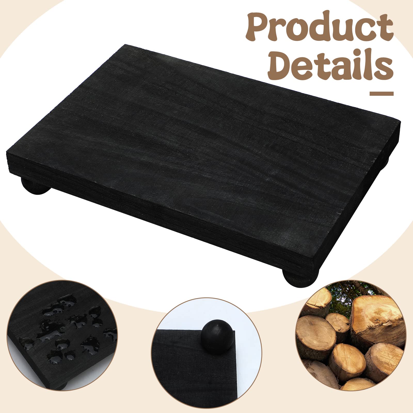 Wood Pedestal Stand Kitchen Soap Tray Farmhouse Wooden Riser Stand For Kitchen Bathroom Counter Table Decor Plant Candle Vases D