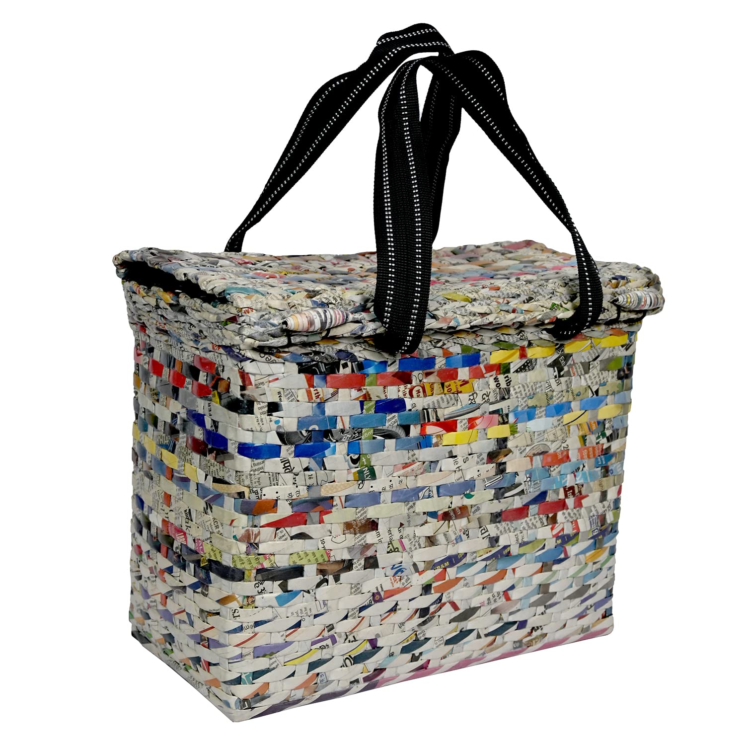 Paperus Sonas Creation, Natural, Large, Lunch Bag With A Cover, Tiffin Basket With A Lid, Picnic Basket, EcoFriendly, Handmade,