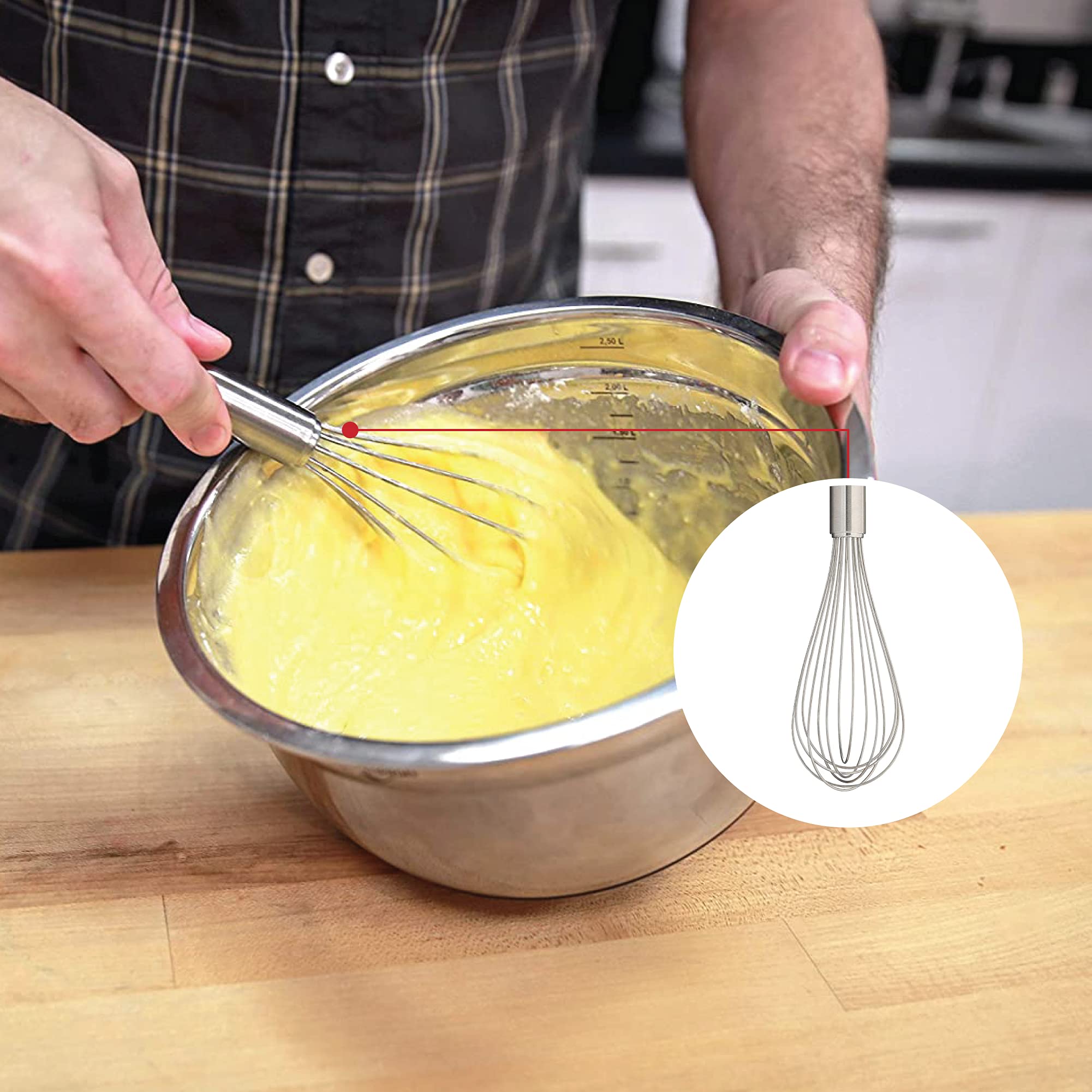 Kchenprofi Stainless Steel Handle For Eggs, Batter, And Dough, Metal Whisk For Kitchen Use, Silver, 10 Inches