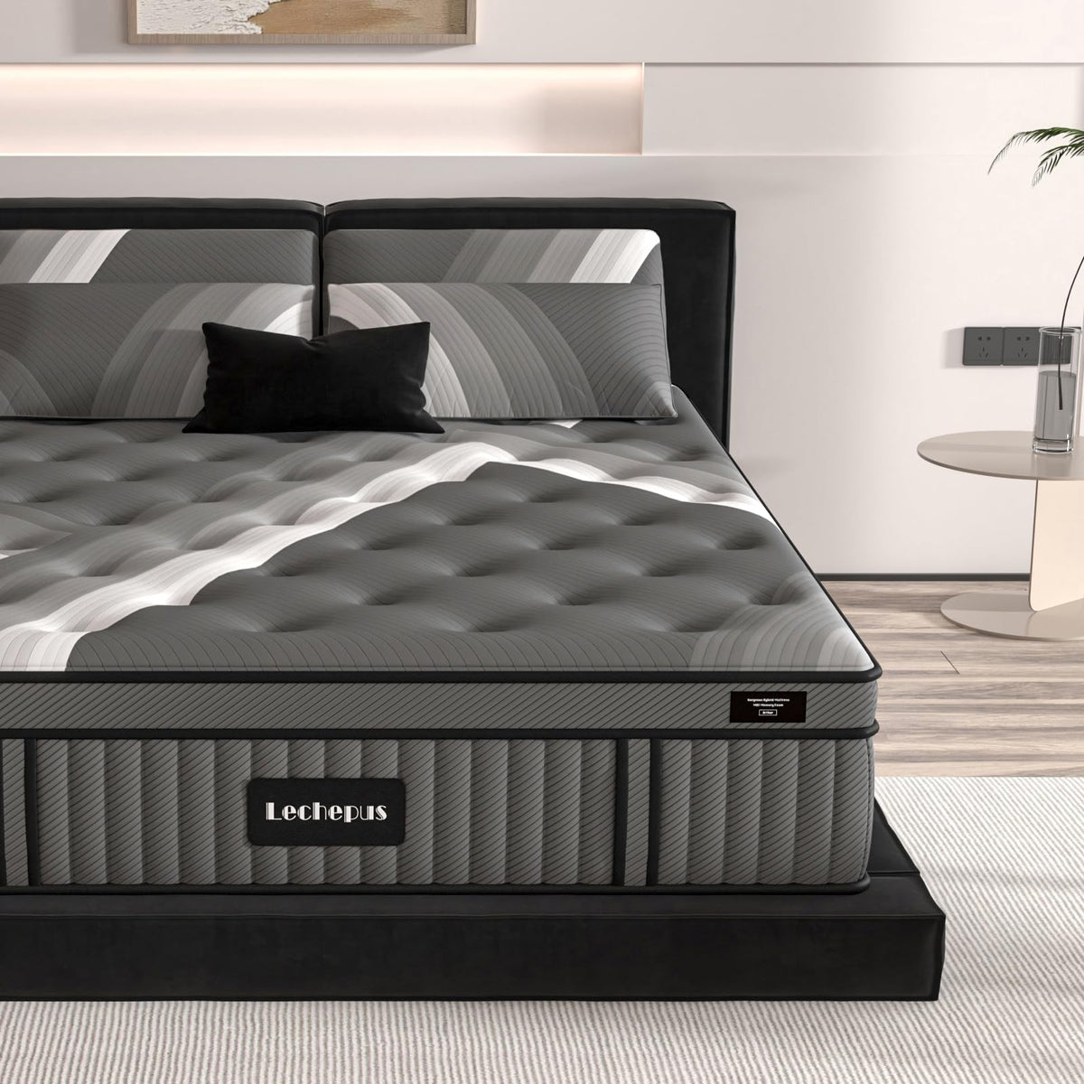 Lechepus Queen Mattress, 14Inch Plush Soft Memory Foam Hybrid Mattress, Queen Size Memory Foam With Pocket Spring Mattresses, Su