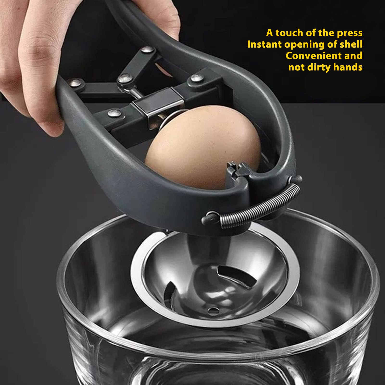 Aunmas Automatic Egg Cracking Tool, Egg Opener 304 Stainless Steel Eggshell Cutter Egg Cracker Kitchen Tool With A Spring