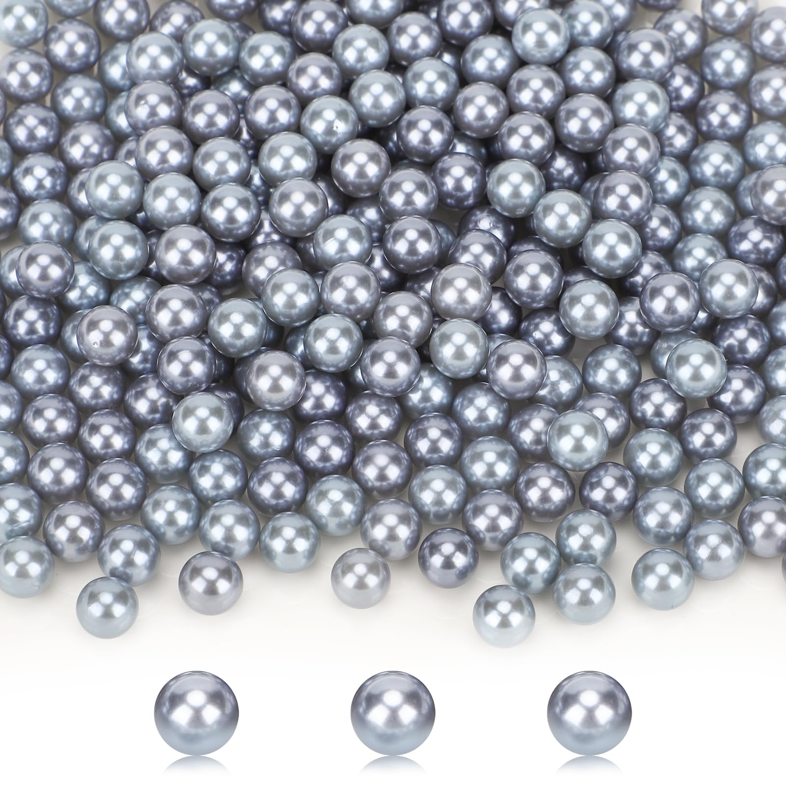 1300Pcs Silver Pearls Bead, Suream 8mm/0.31In Round Art Makeup Pearl, Faux Vase Filler Pearls for Jewelry Making, DIY Crafts, Ho