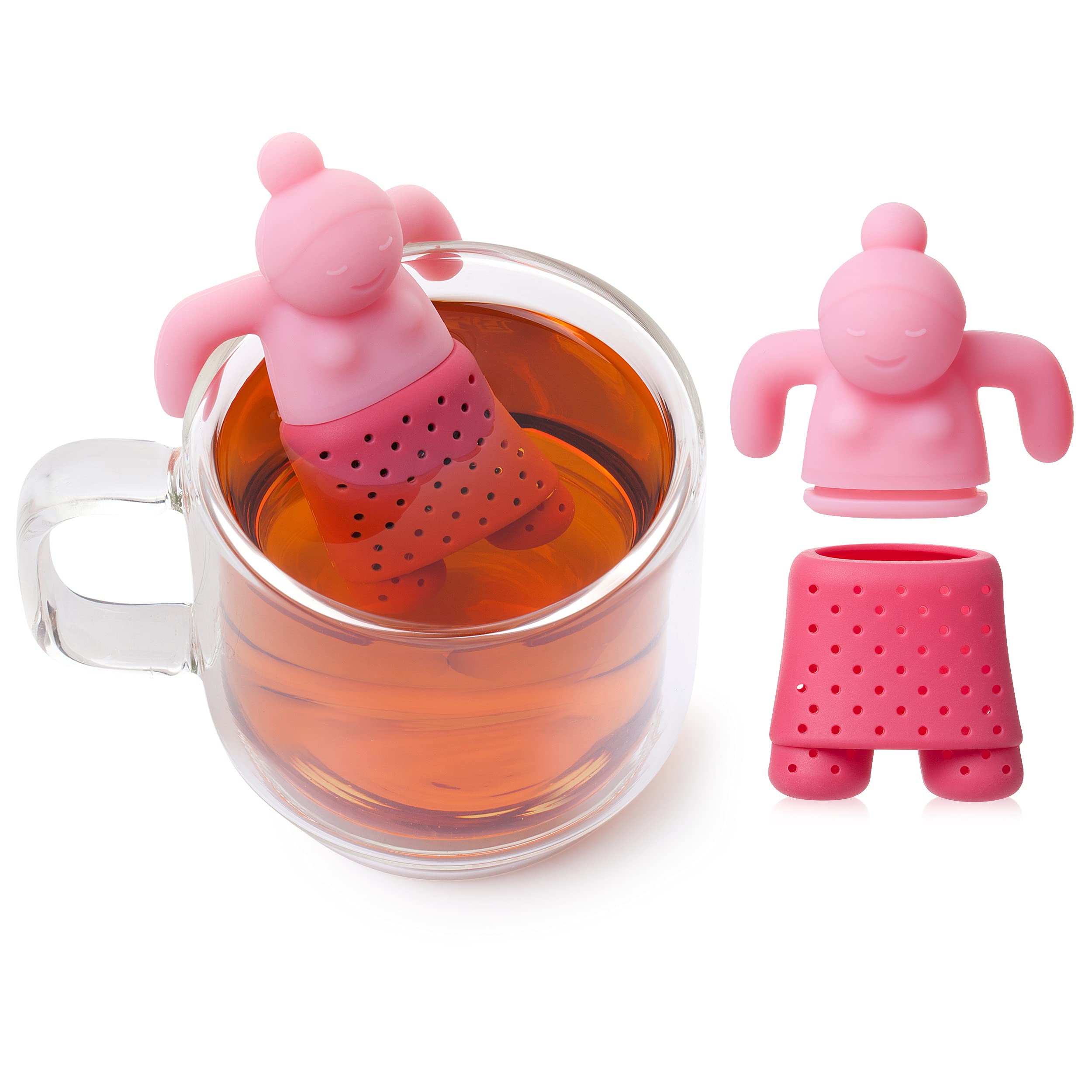 Cute Tea Infuser Girl, Reusable Loose Leaf Tea Steeper For A Mug Or Cup, Funny Silicone Tea Strainer, Gift Idea For Women Or Tea