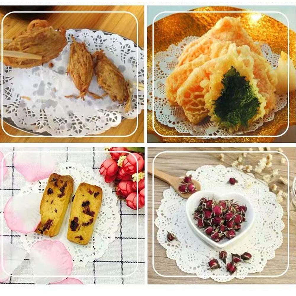 Paper Doilies, 100 Pieces 6.5'' Lace Doilies Paper Round Decorative Paper Placemats Bulk For Cake, Desert, Wedding, Tableware De