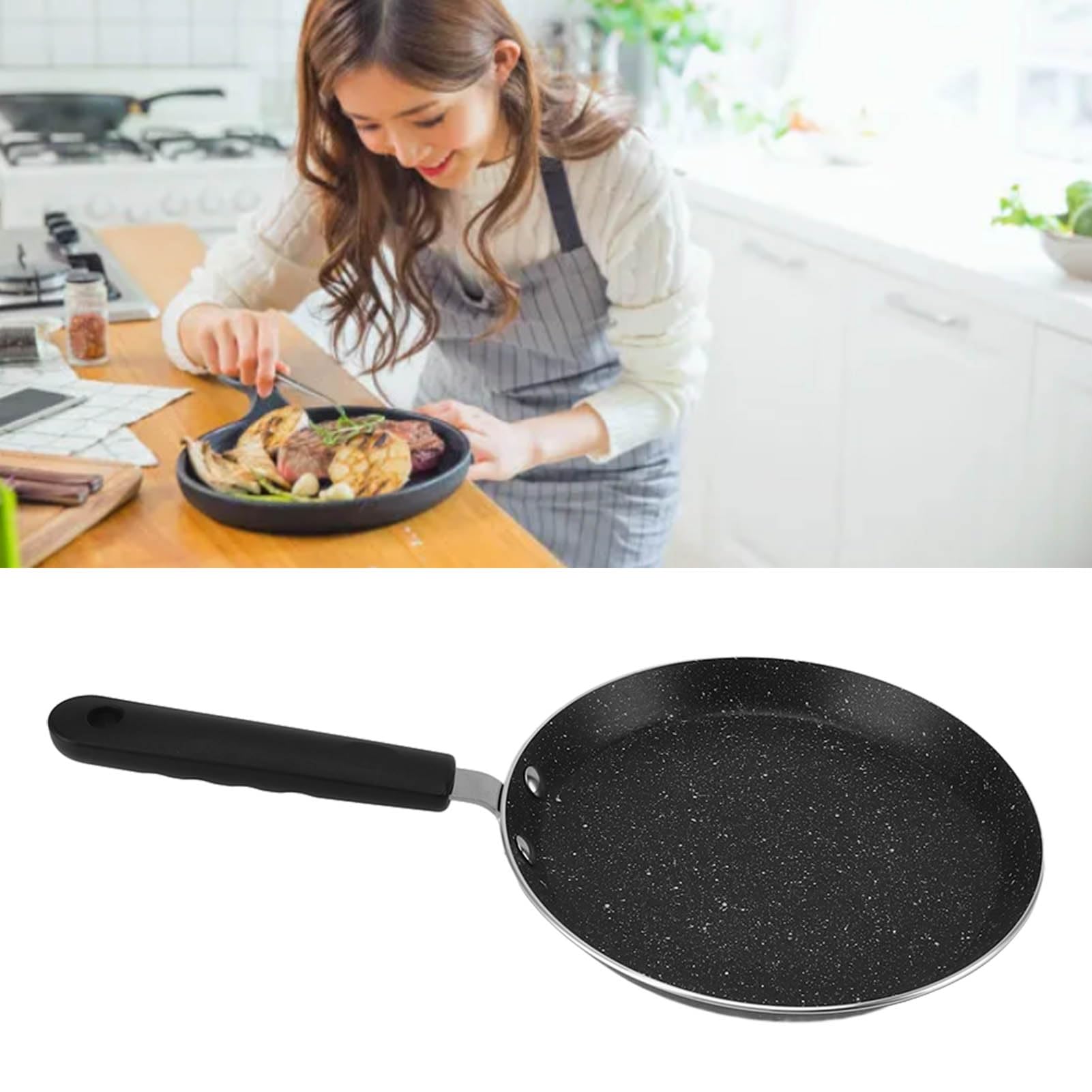 Luqeeg Nonstick Crepe Pan, 6 Inch Aluminum Skillet for All Stovetops, Model Luqeegg2vn6yzw03-11