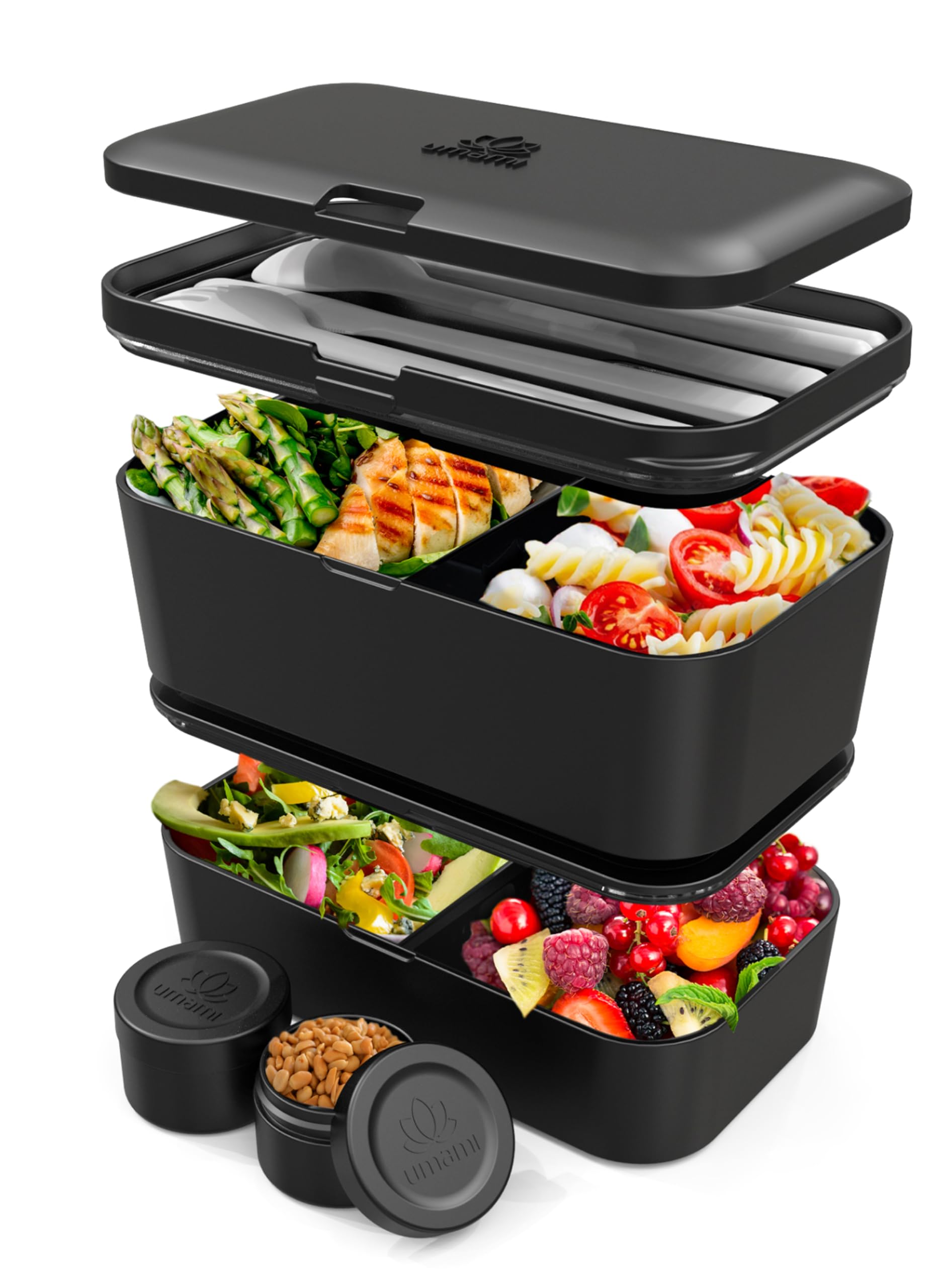 Umami All-in-One Bento Box - Stylish, Spacious & Built for Real Meals - Includes Full Cutlery Set, 2 Sauce Jars, A Nestable Desi