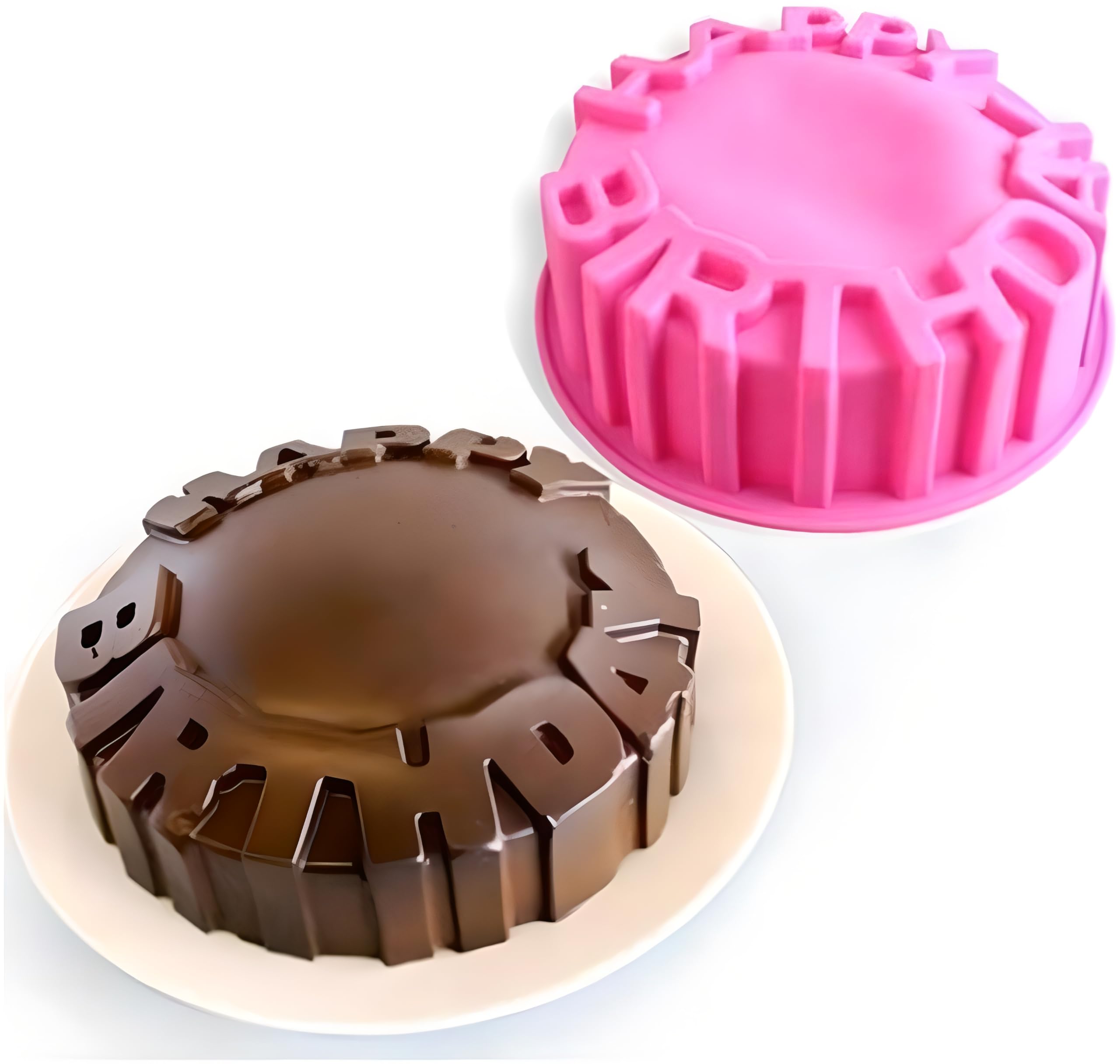 Zavaca 8 Inch Happy Birthday Cake Mold Pan Birthday Party Birthday Cake Baking Silicone Mold