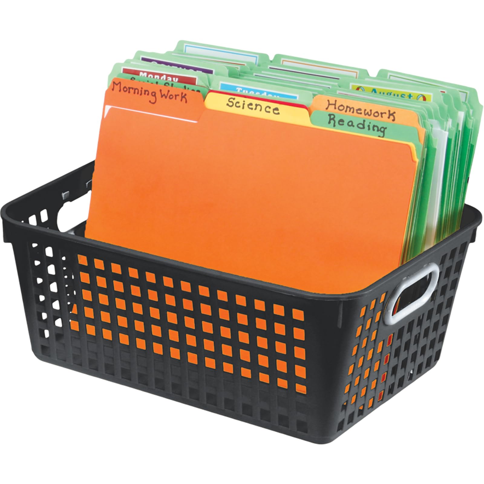 Really Good Stuff - 160016Bk Multi-Purpose Plastic Storage Baskets For Classroom Or Home Use - Stackable Mesh Plastic Baskets Wi
