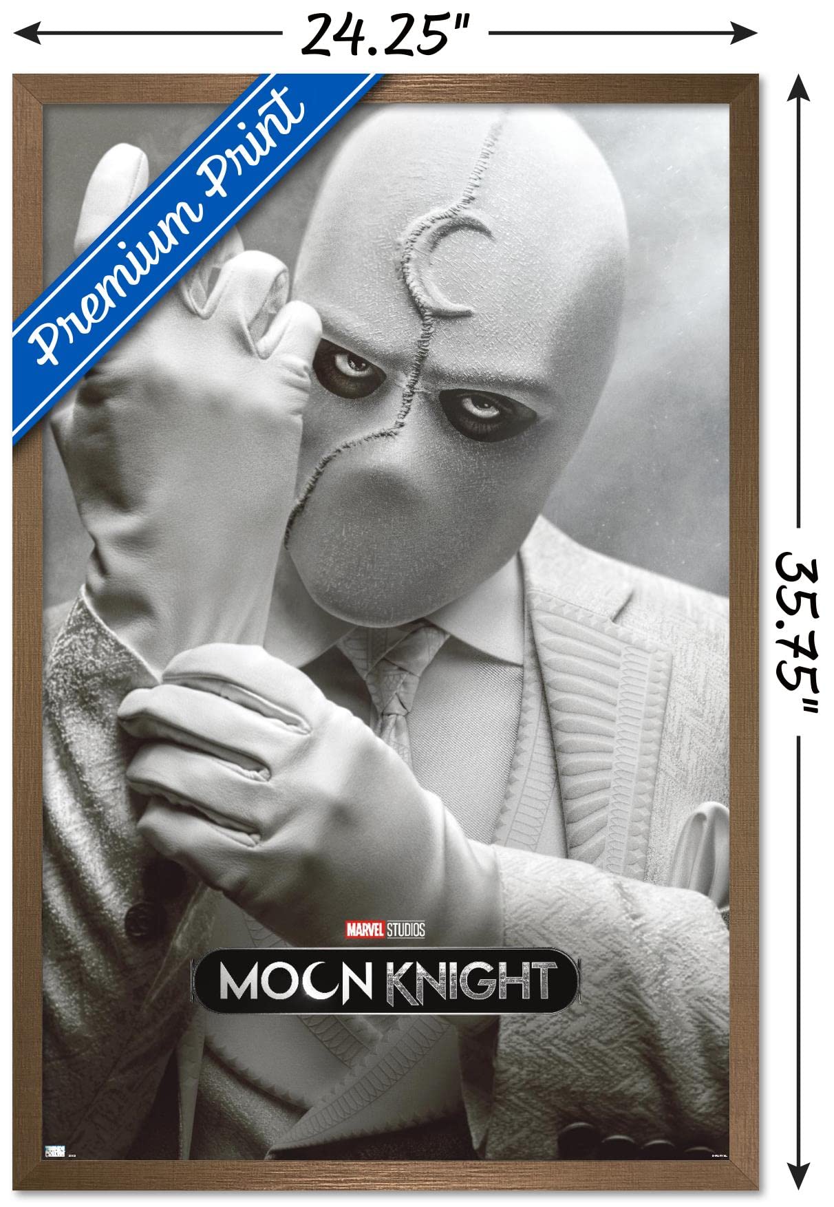 Trends International Marvel Moon Knight - Mr. Knight One Sheet Wall Poster, 22.375'' X 34'', Bronze Framed Version