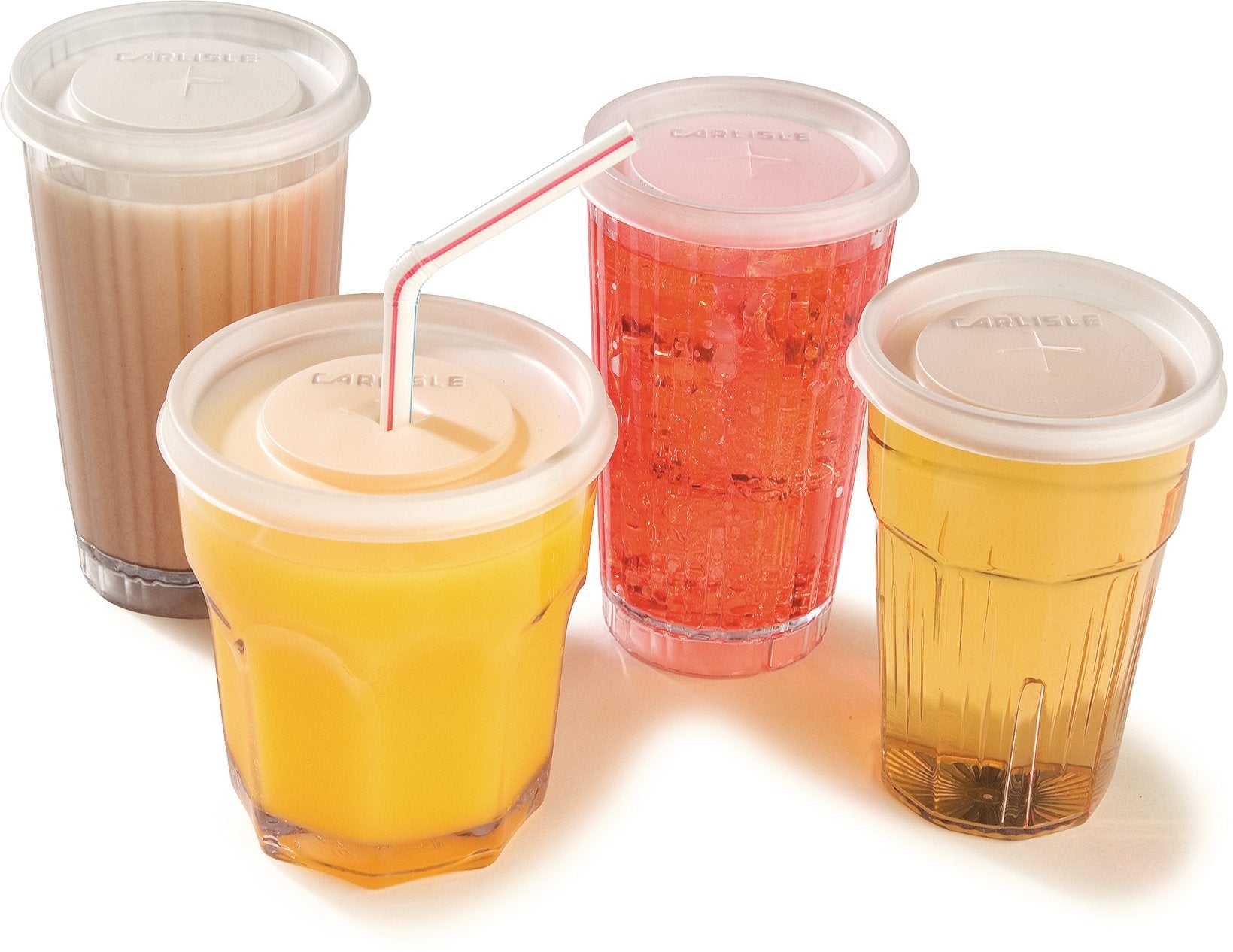 Carlisle Foodservice Products 5506L30 Polystyrene Tumbler Lid, For 9.5-Oz. Stackable Tumbler, 2.90'' Dia. X 19/64'' H, Transluce