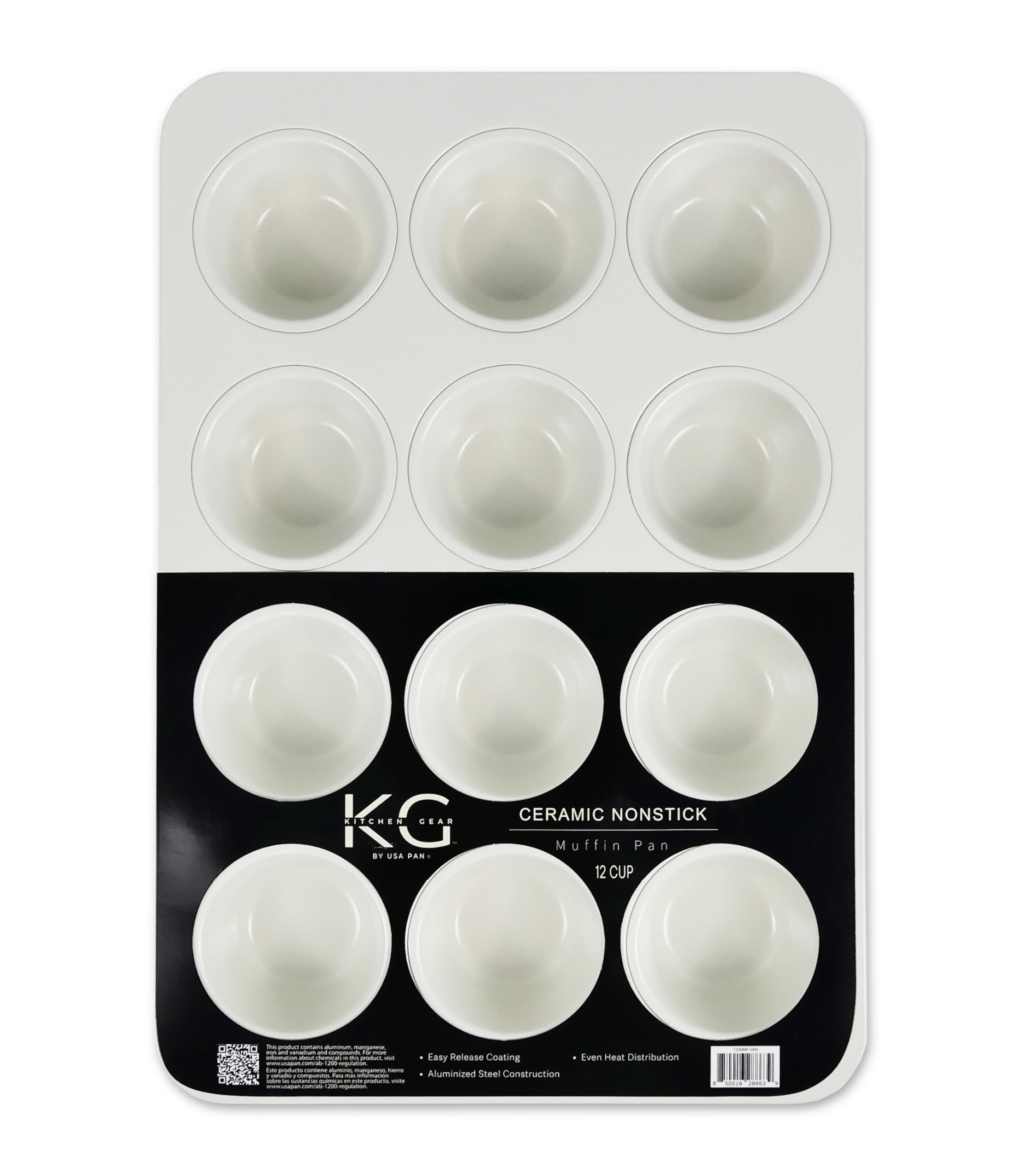 Kitchen Gear by USA Pan Nonstick Ceramic 12Cup Muffin Pan