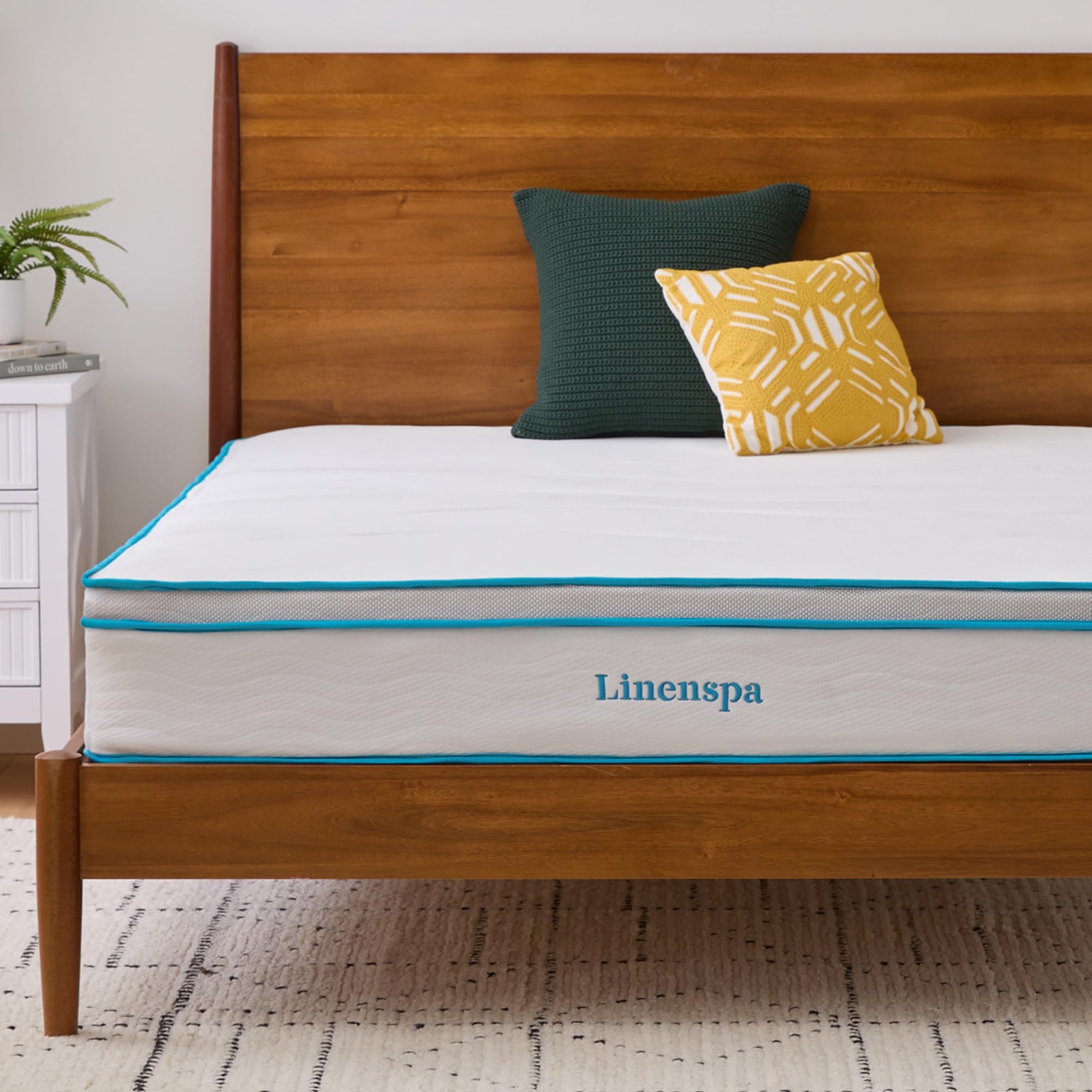 Linenspa 10 Inch Memory Foam and Innerspring Hybrid Mattress-Medium Feel-Full