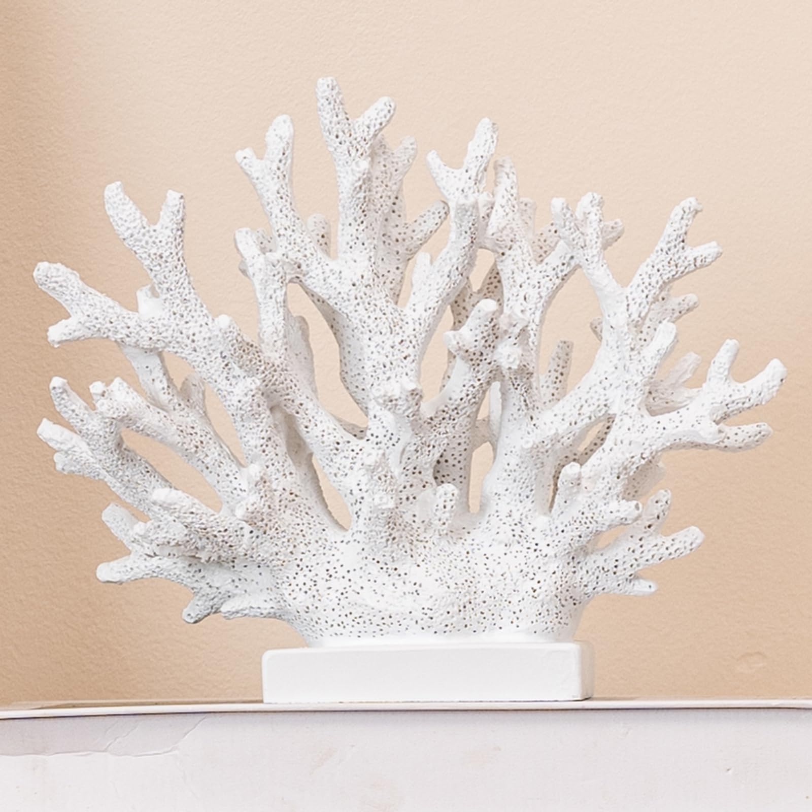 5.8H White Coral Decor, Coral Reef Decor, Resin Coral Statue, Nautical Decorations for Home, Bedroom Wedding, Bathroom, Living R