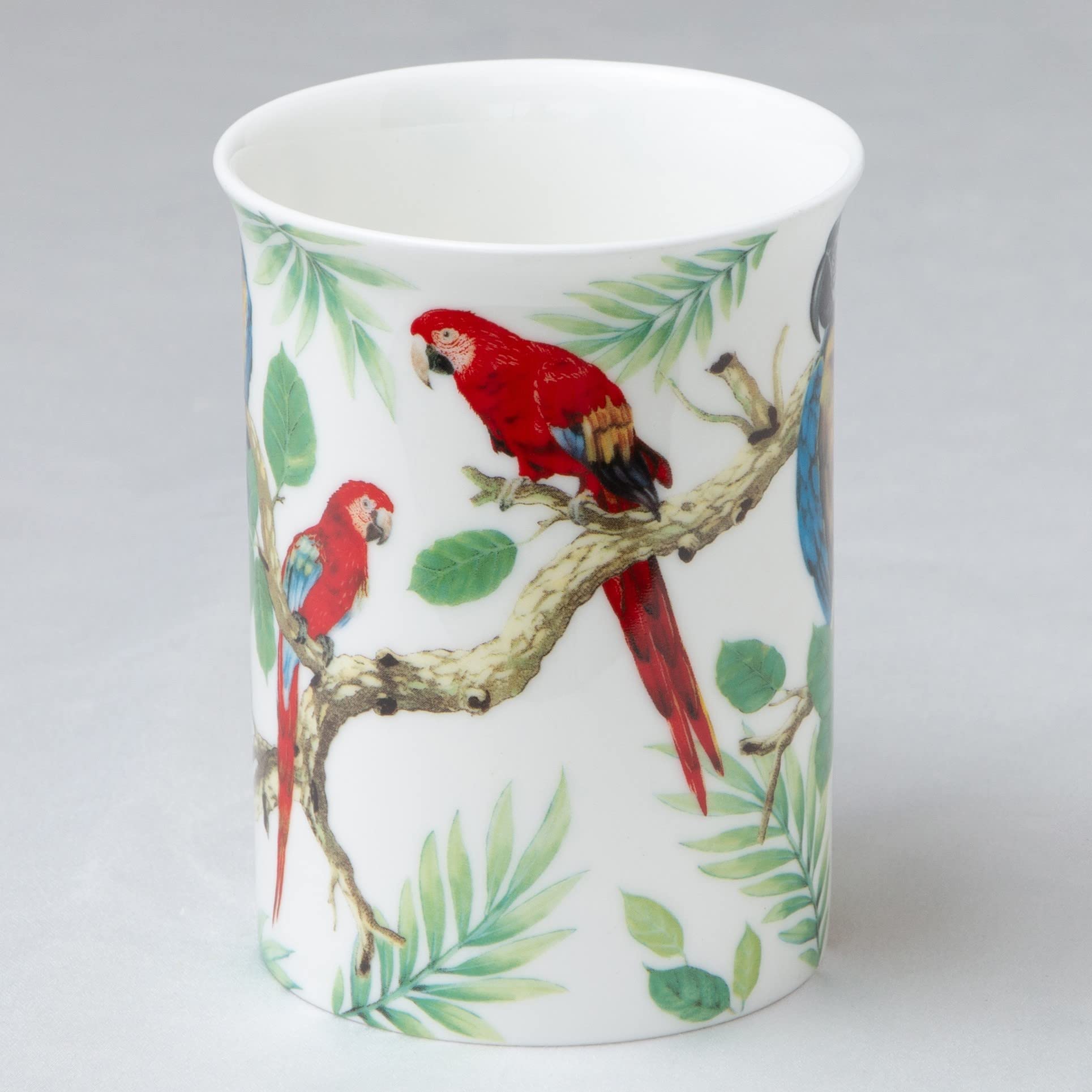 Gracie Bone China 4 Tropical Parrots And Toucans Mugs, Set Of 4