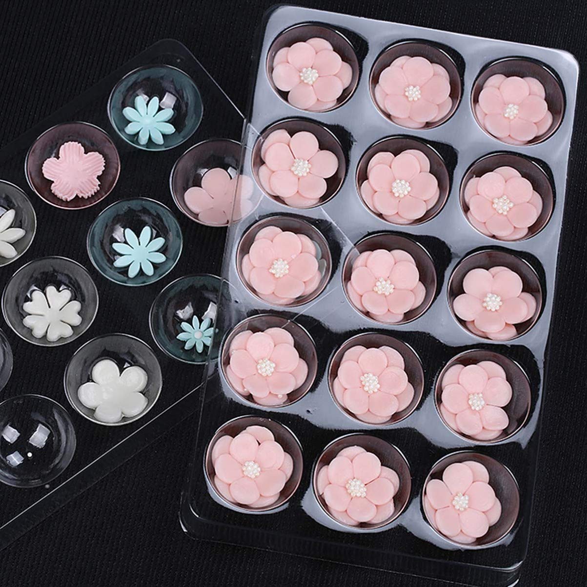 Hemoton 8 Pcs Sugar Flower Drying Mold Fondant Shaping Tray Plastic Cake Decoration Baking Tools For Sugarcraft, Gum, Chocolate,
