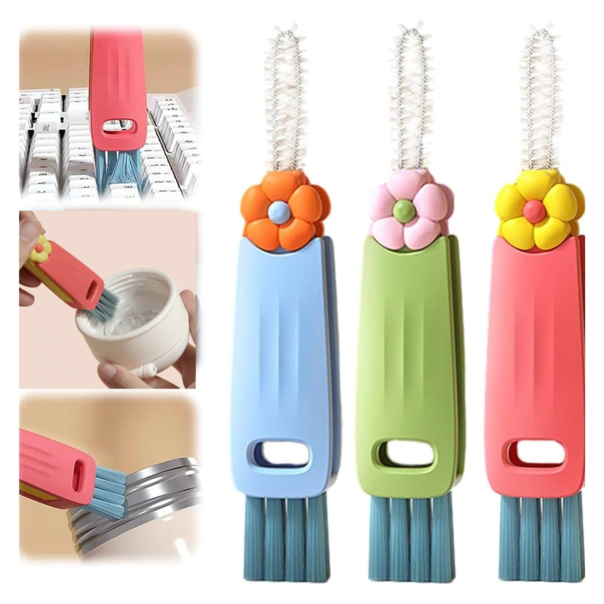 3 In 1 Cup Lid Cleaning Brush,Sealing Cover Cleaning Brush,2024 New Crevice Cleaning Brush,Straw Cleaner Brush,Cup Cleaning Brus