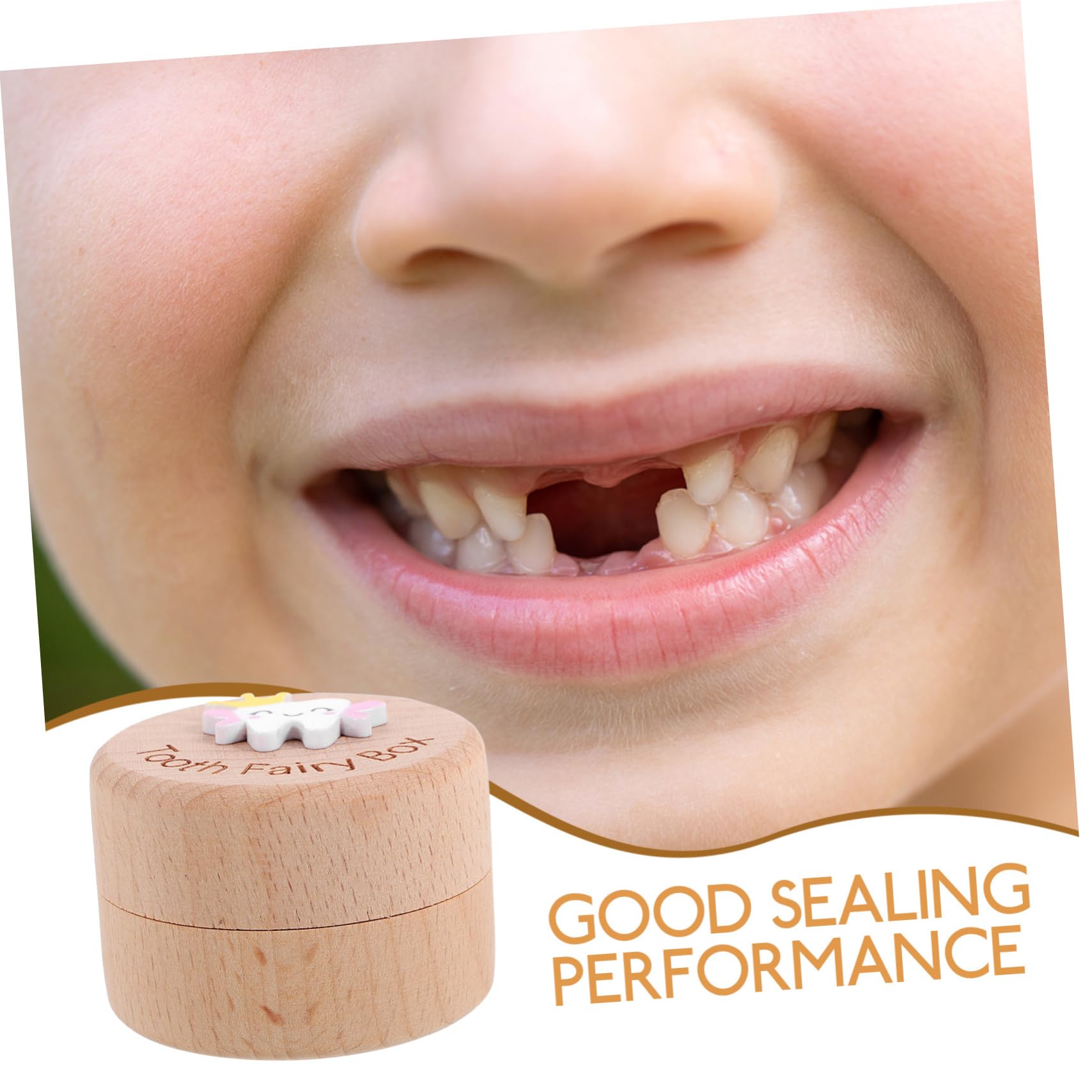 Cabilock Tooth Holder Wooden Keepsake Box for Capacity Teeth Storage Container for Preserving Childhood Memories