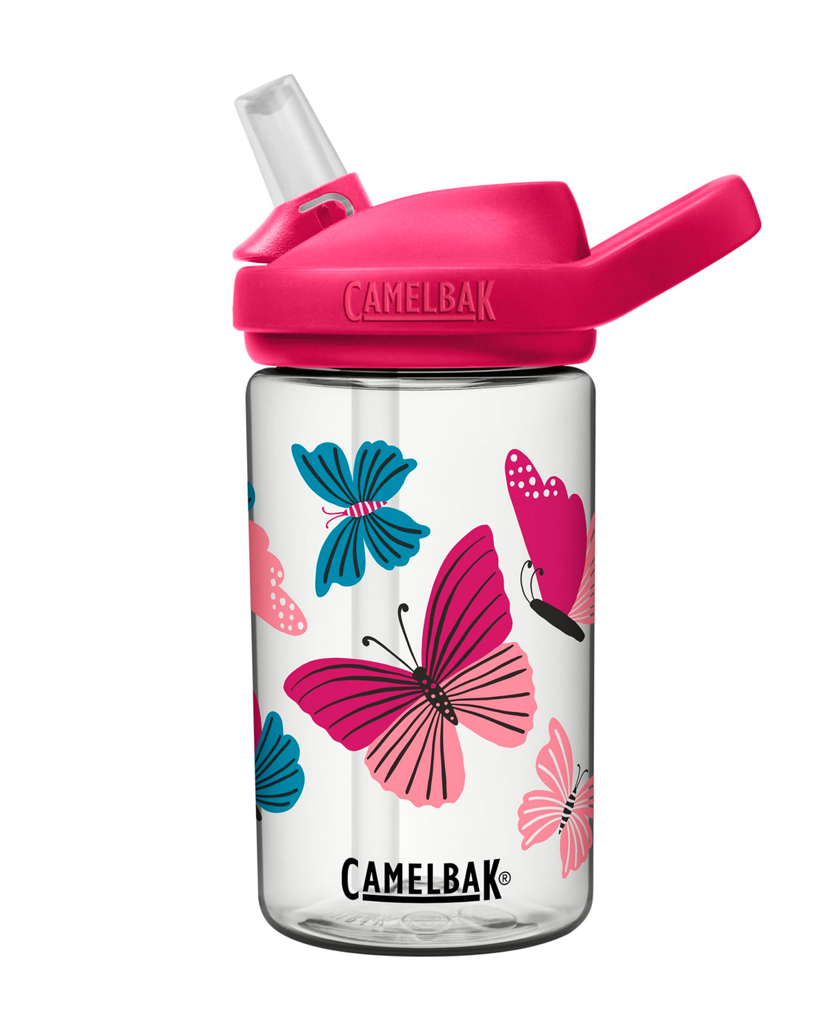Camelbak Eddy+ 14Oz Kids Water Bottle With Tritan Renew - Straw Top, Leak-Proof When Closed, Colorblock Butterflies