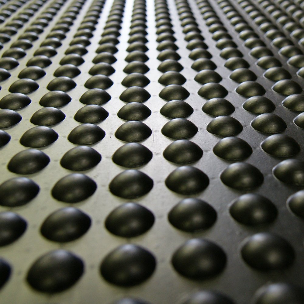 Rubber-Cal 03_184_Zwbk Bubble Top Anti-Fatigue Rubber Floor Mat, 5/8 X 2' X 3', Black Borders