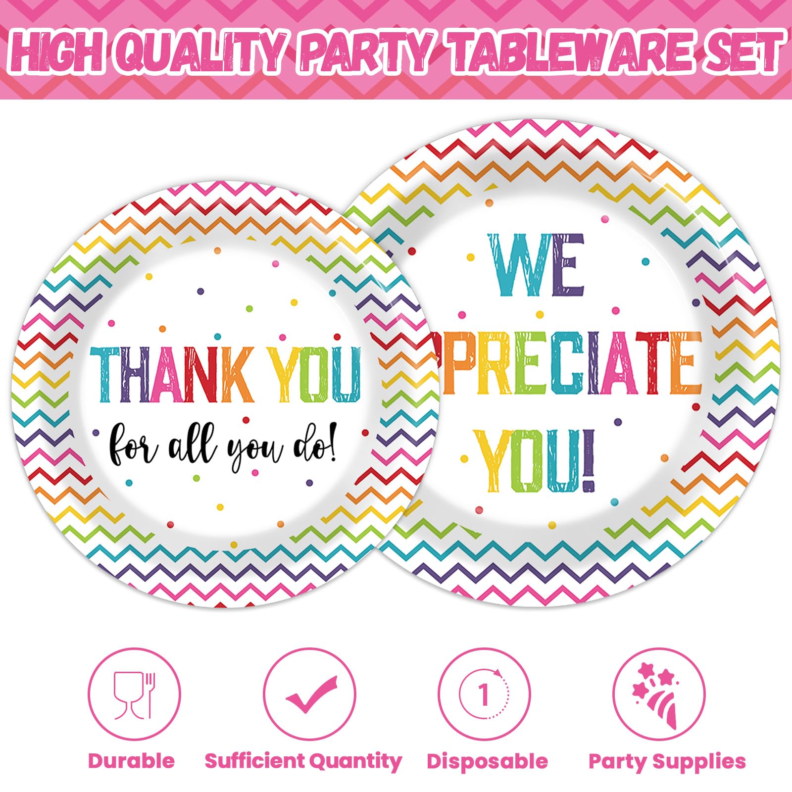Thank You Party Plates Napkins We Appreciate You Tableware Teacher Appreciation Dinnerware Be Thankful To Teacher Doctor Staff D