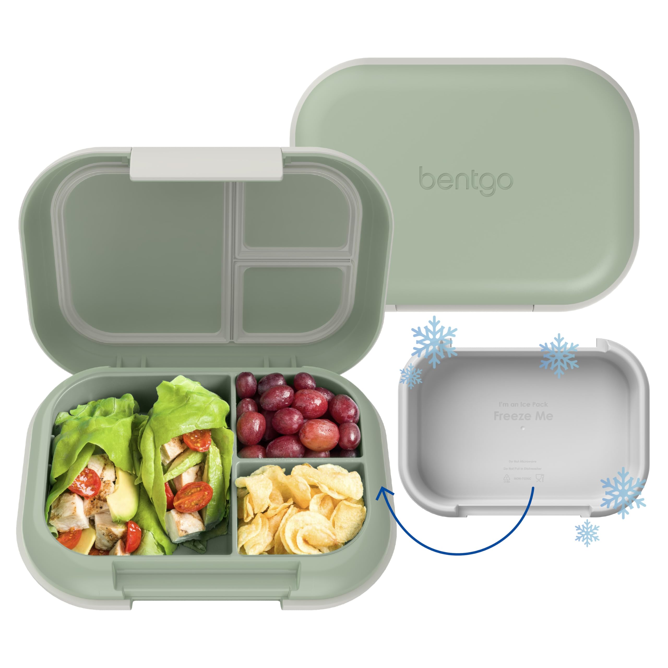 Bentgo Chill Max Leak-Proof XL Lunch Box - Included Ice Pack Keeps Food Cold; 5-Cup Capacity for Adults & Ages 8+, 3 or 4 Compar