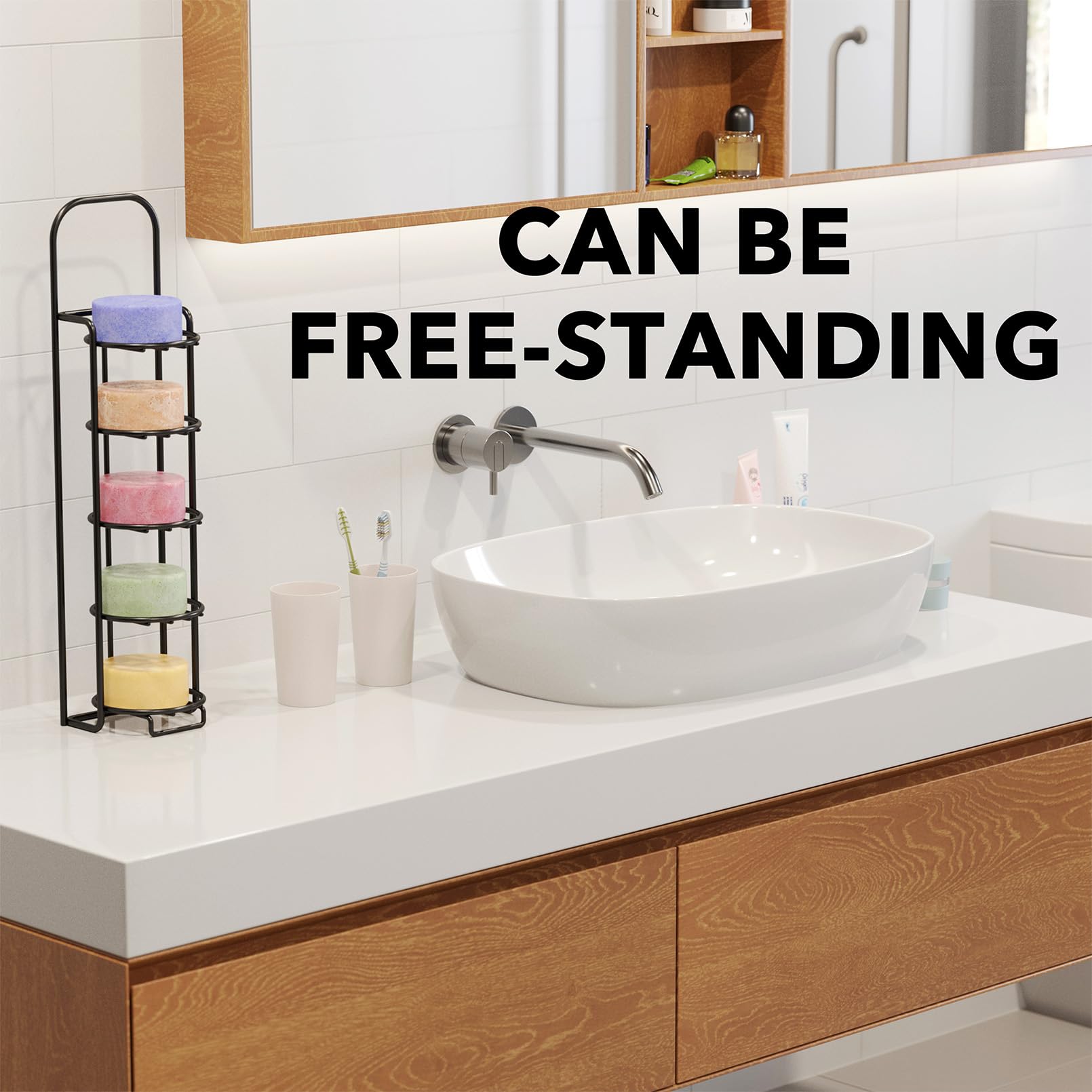 Spaceaid 5 Tier Shampoo Bar Holder For Shower, Self Draining Soap Bar Holders Caddy For Bathroom Wall And Kitchen Sink, Shampoo