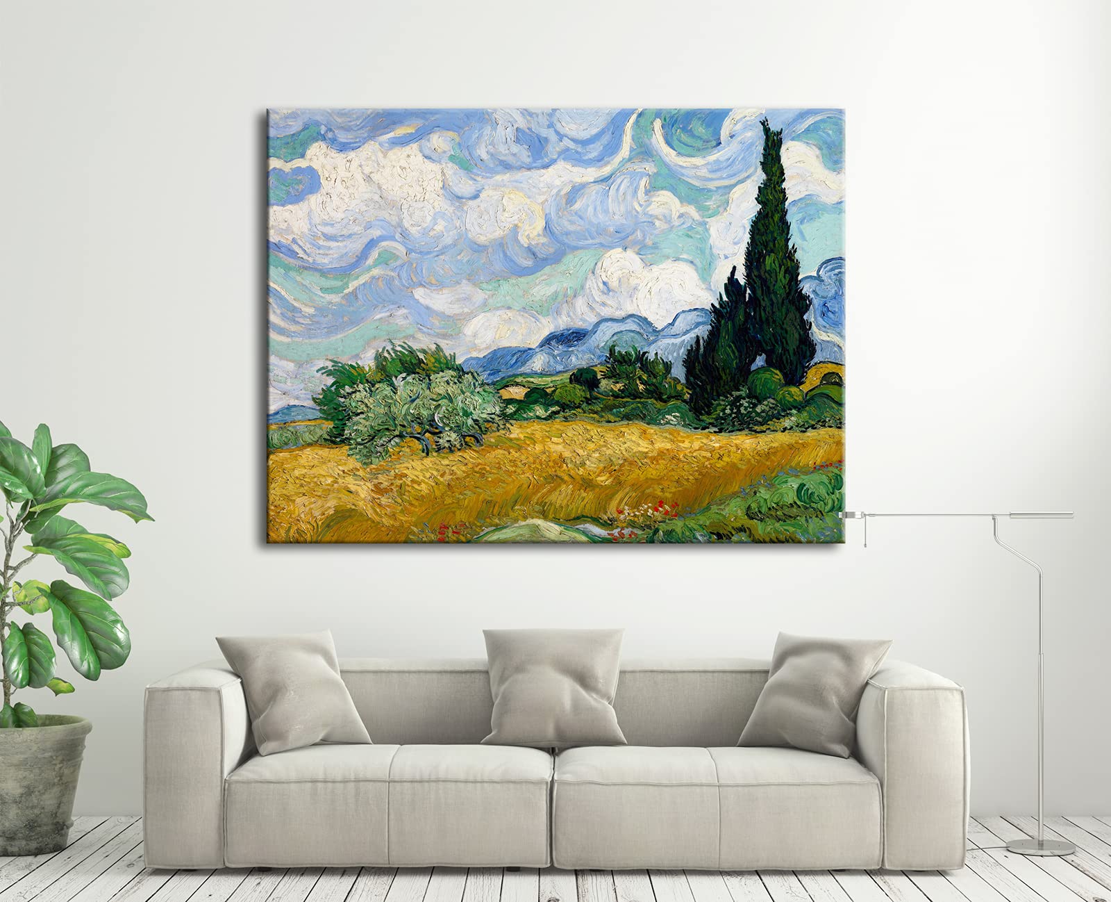 Wieco Art Wheat Field With Cypresses By Van Gogh Famous Oil Paintings Reproduction Extra Large Modern Gallery Wrapped Landscape