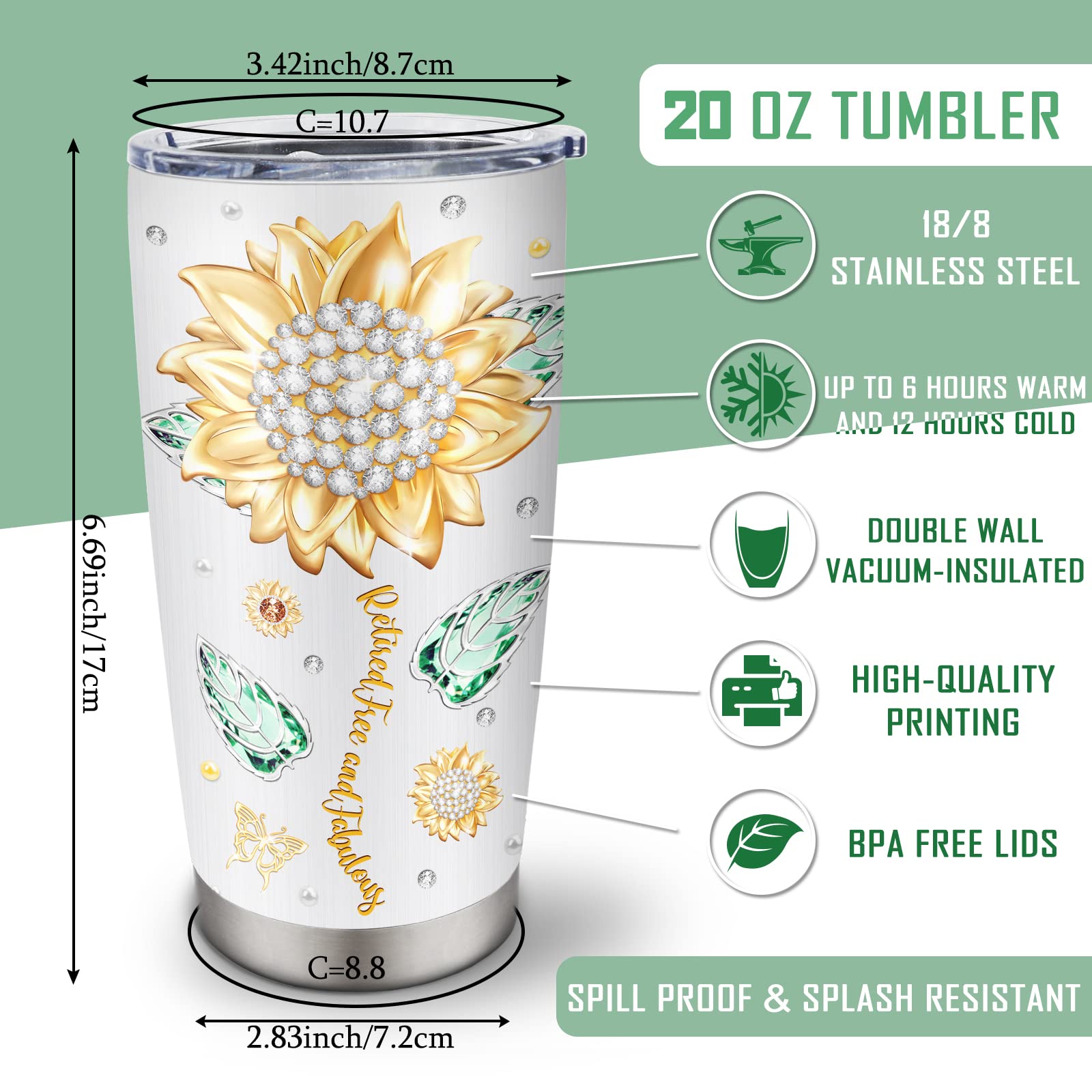 Biomlon Retirement Gifts Tumbler 20Oz, Retirement Gifts For Women 2024 Mug, Retirement Party Decorations, Retired Gifts For Wome