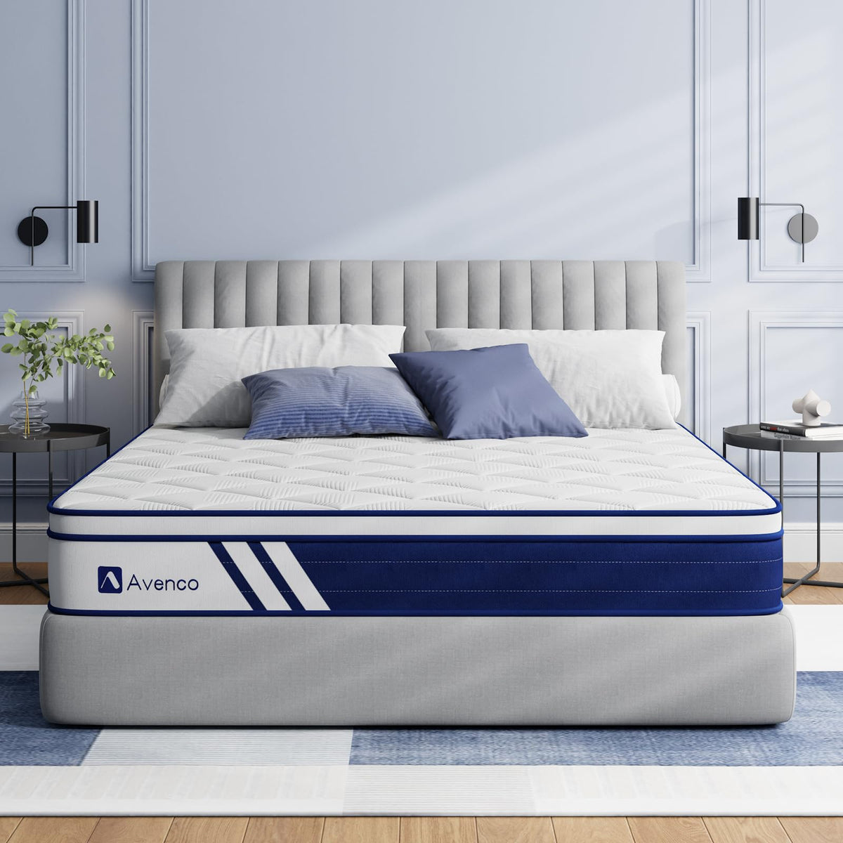 Avenco King Mattress, 12 Inch Hybrid King Size Mattress In A Box With Memory Foam & Individually Pocket Coils, Medium Firm King
