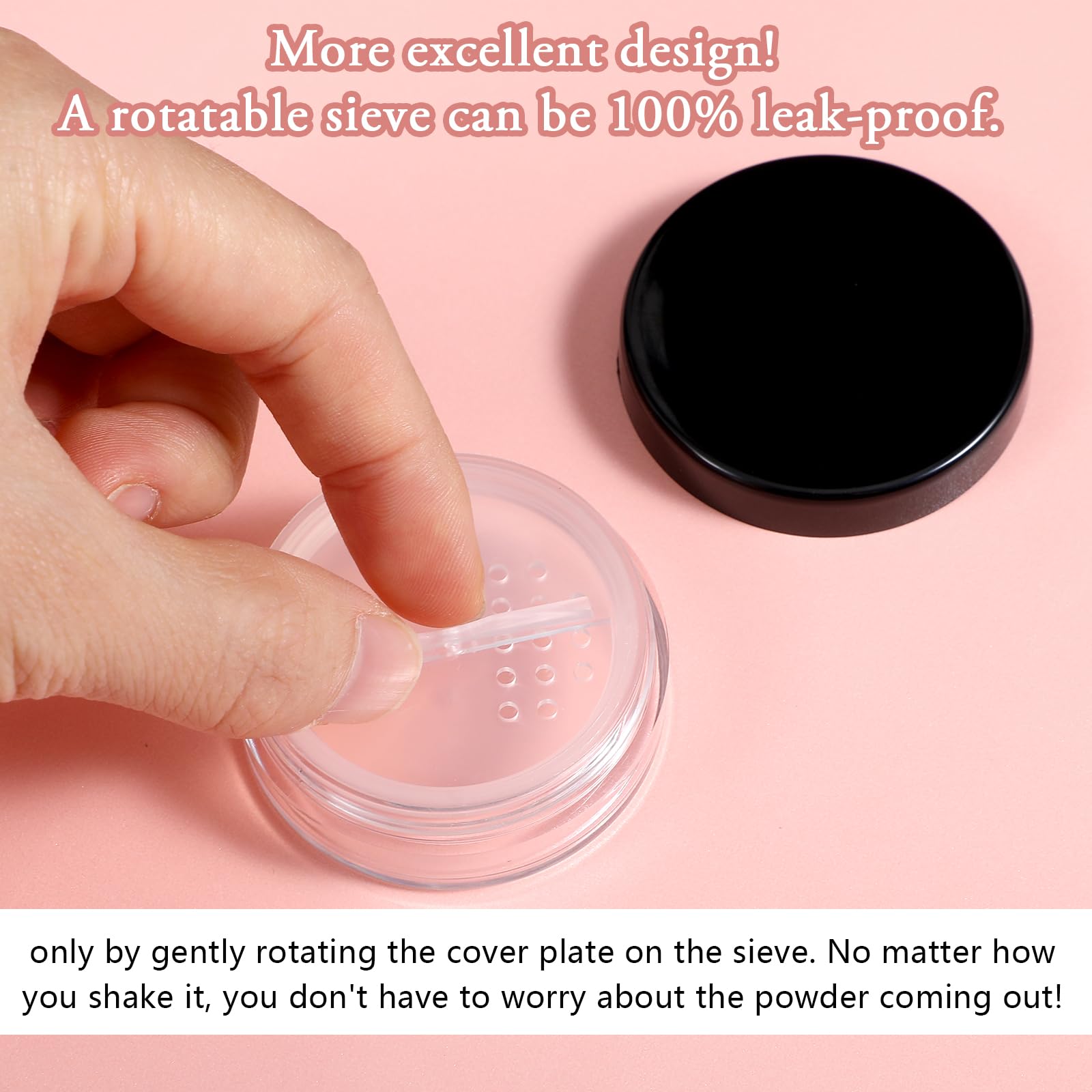 4Pcs 10Ml/0.34Oz Plastic Empty Travel Small Loose Powder Compact Refillable Loose Powder Containers Reusable No Leak Loose Powde