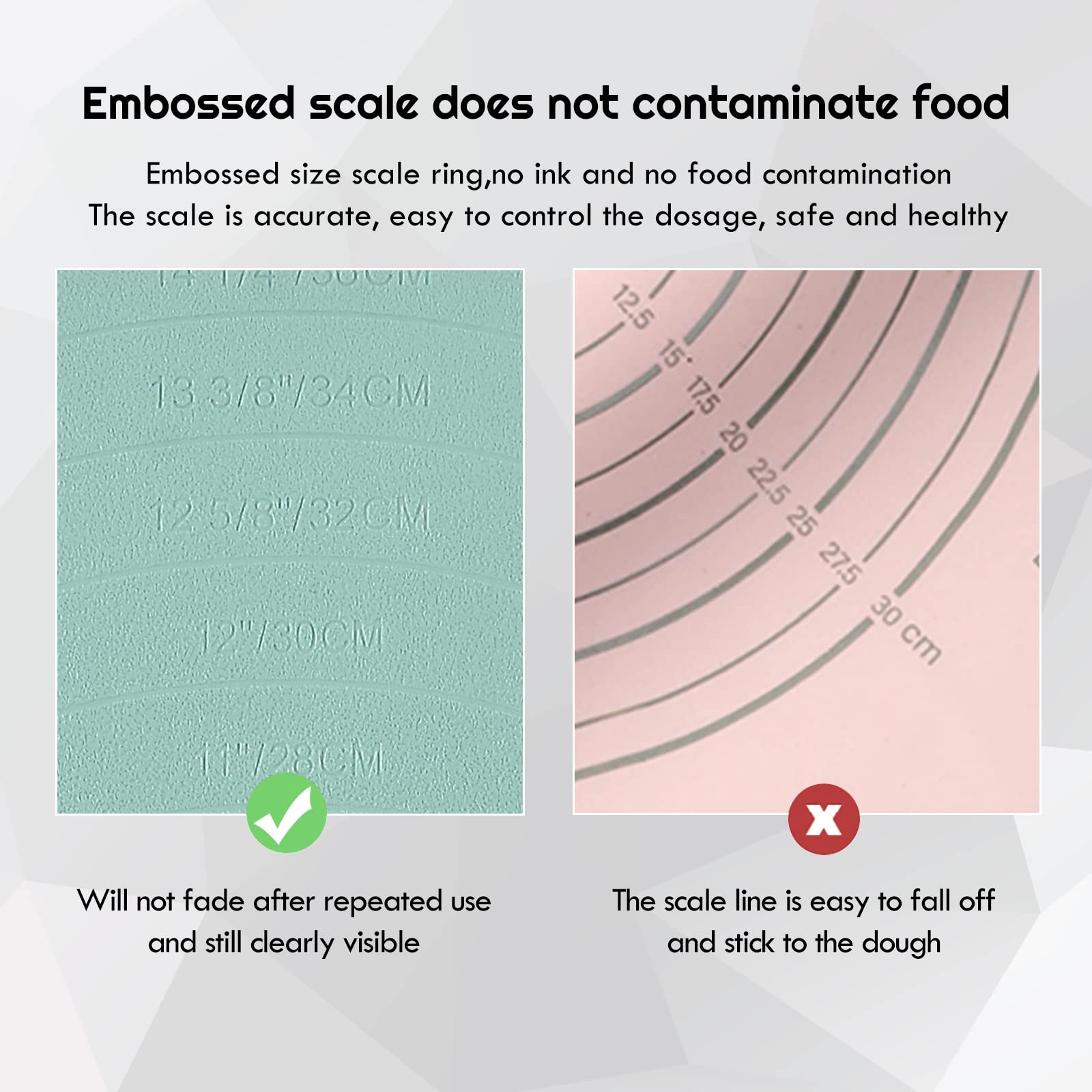 Extra Large Kitchen Silicone Pad, 23.6''X15.7'' Macaron Silicone Baking Mat, Thick Heat Resistant Mat Kneading Mat, Non Slip Non