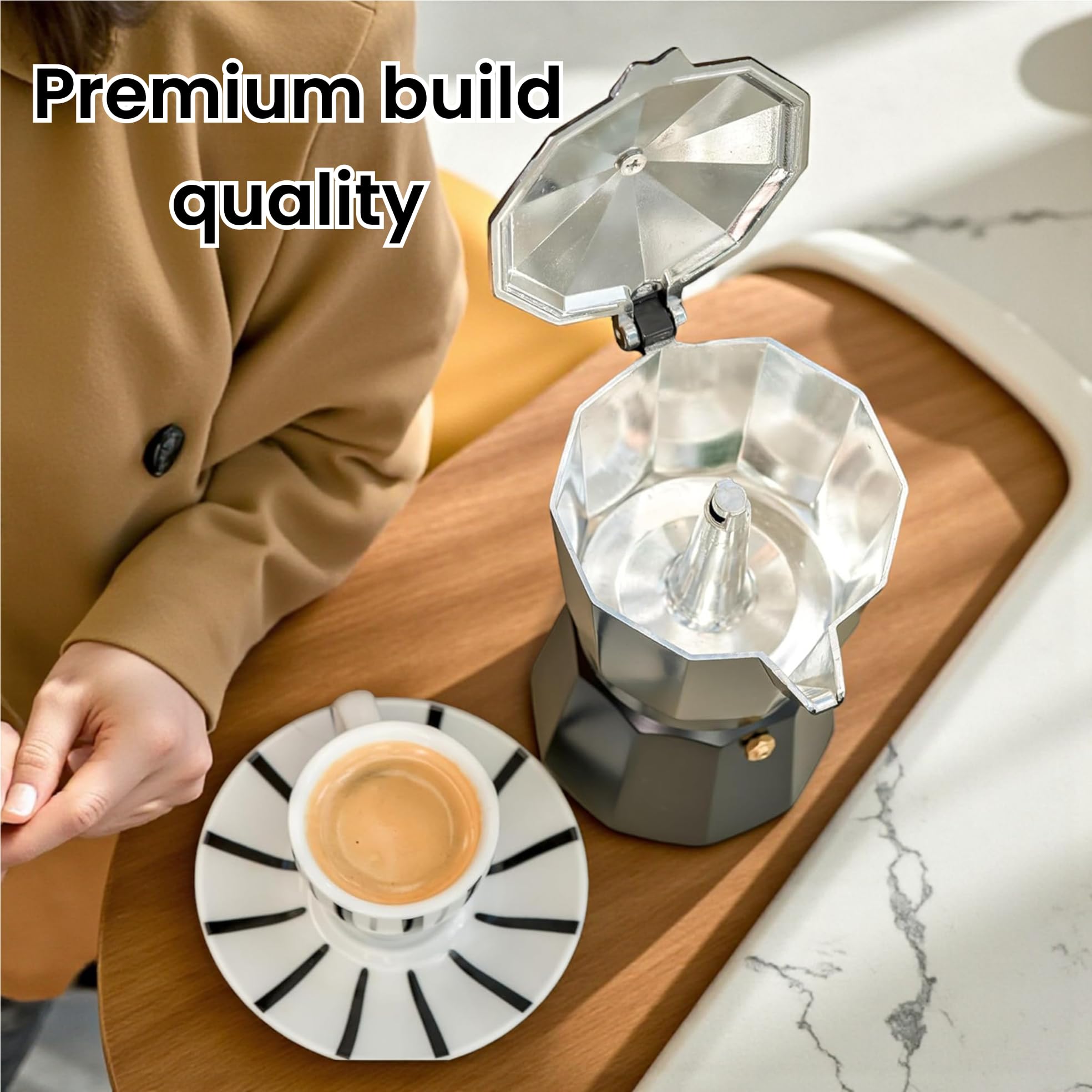 Aashonee Italian Coffee Maker - Espresso Moka Pot For Classical Taste Greca Coffee Enthusiast - Quality Espresso Maker Stove Top