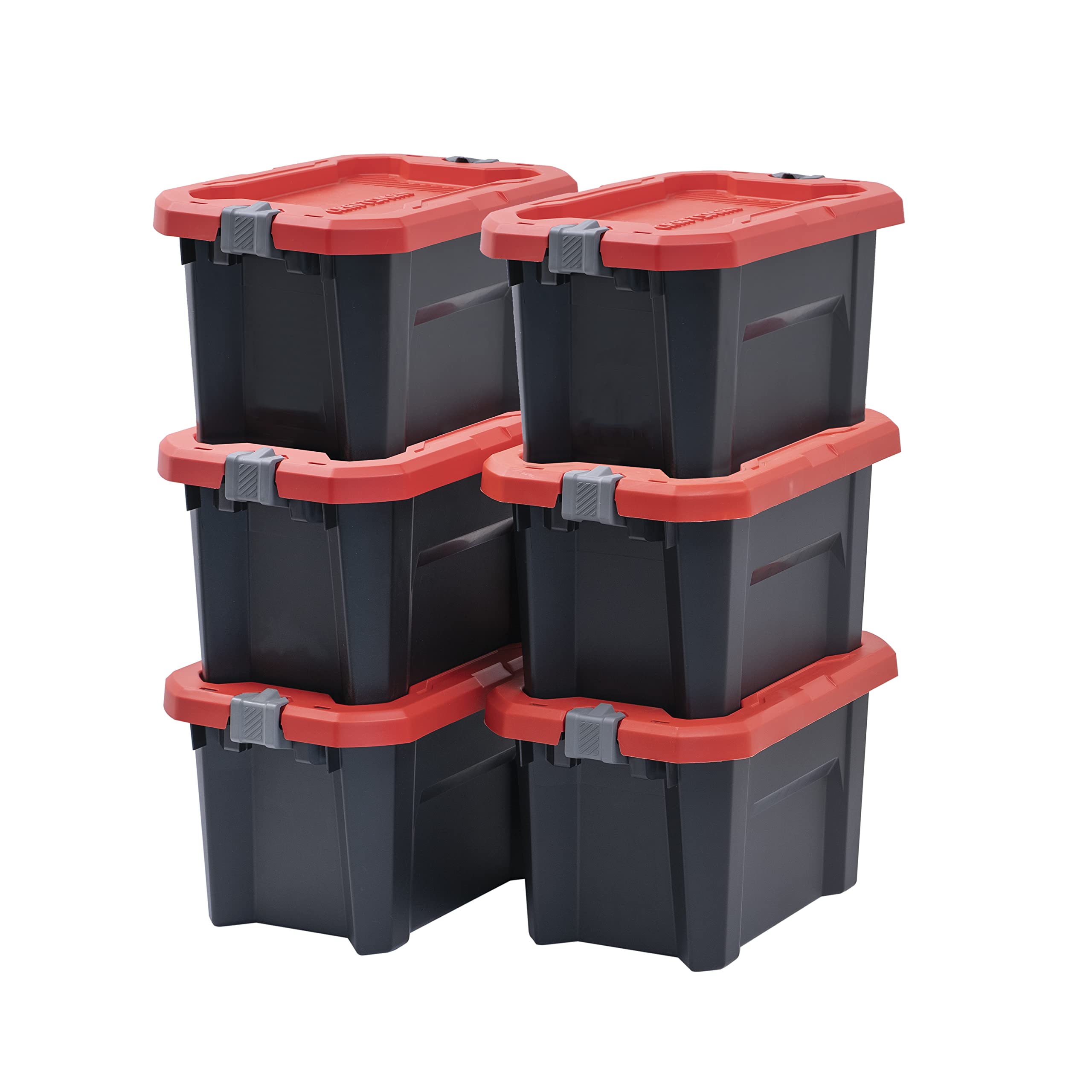 Cx Craftsman, 5-Gallon Highly Durable Storage Bin & Dual Latching Lid, (10.5   H X 12   W X 18   D), Versatile Stacking Tote And