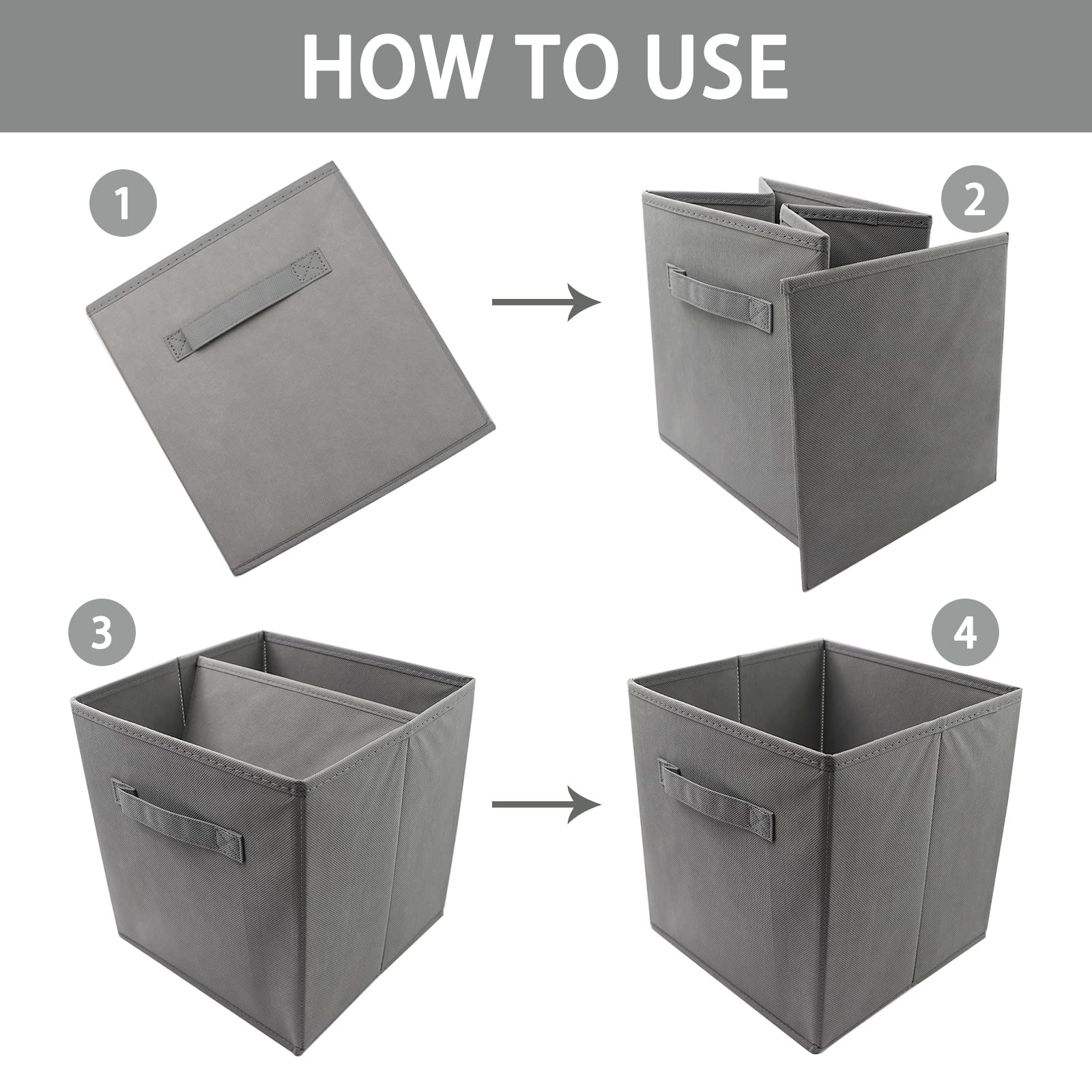 EBIGIC storage bins collapsible storage bins,cube storage organizer (Pack of 6) 9 * 7.5 * 7.5inch,For home and office Collapsibl