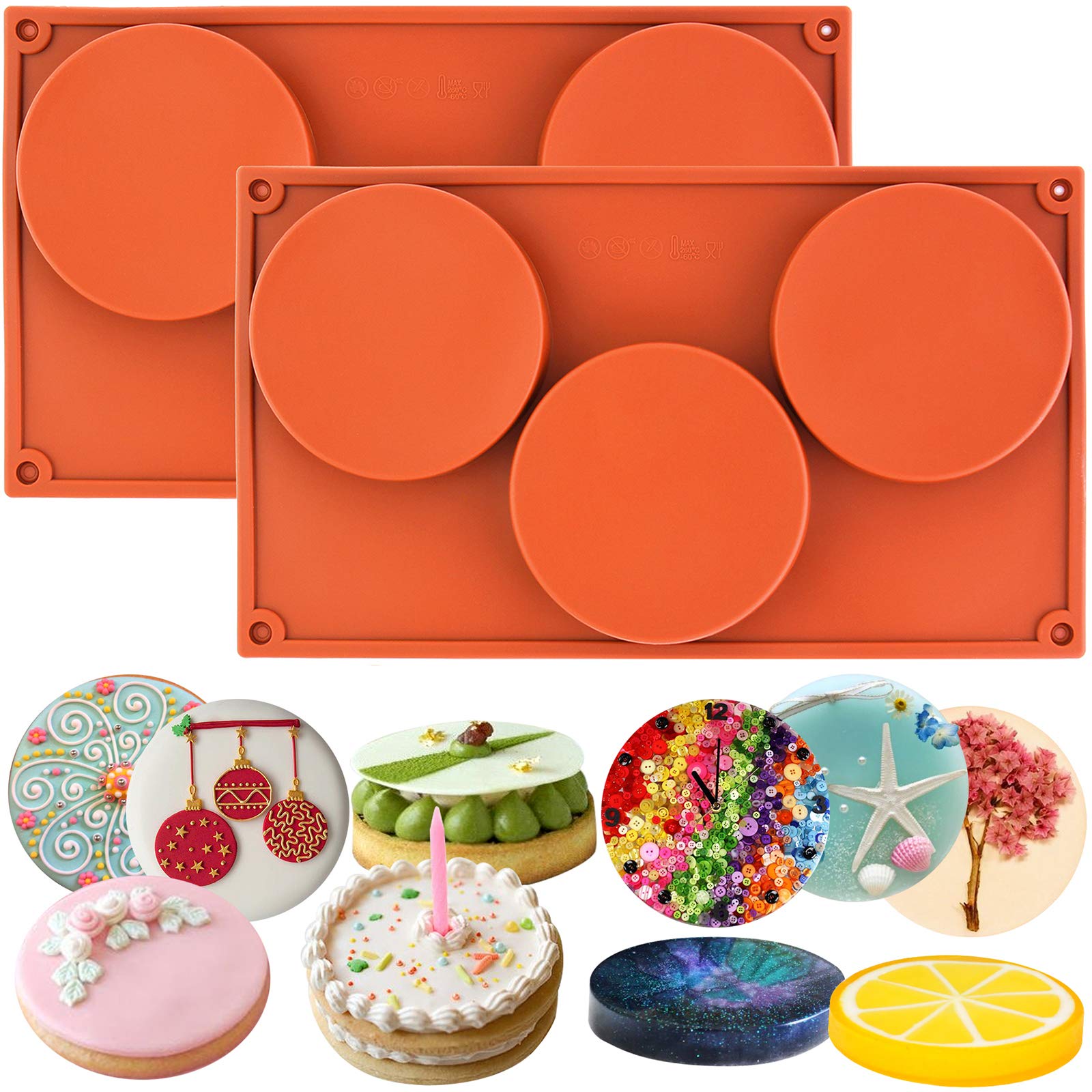 Large Round Disc Candy Silicone Molds 2-Bundle