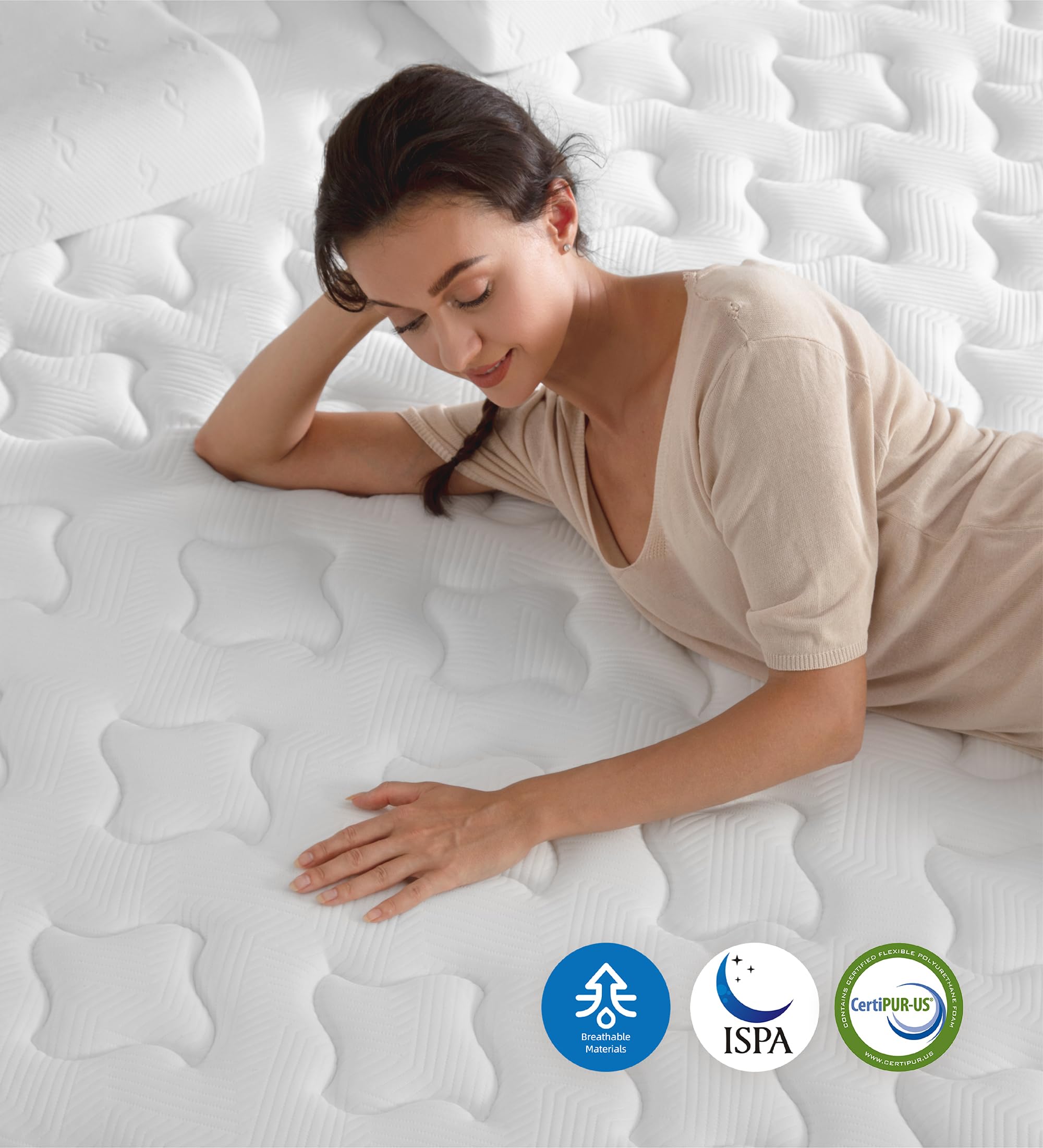 Cejato Full Mattress,Memory Foam Hybrid 12 Inch Full Size Springs Mattresses With Individual Pocket Spring For Pain Relief,Mediu