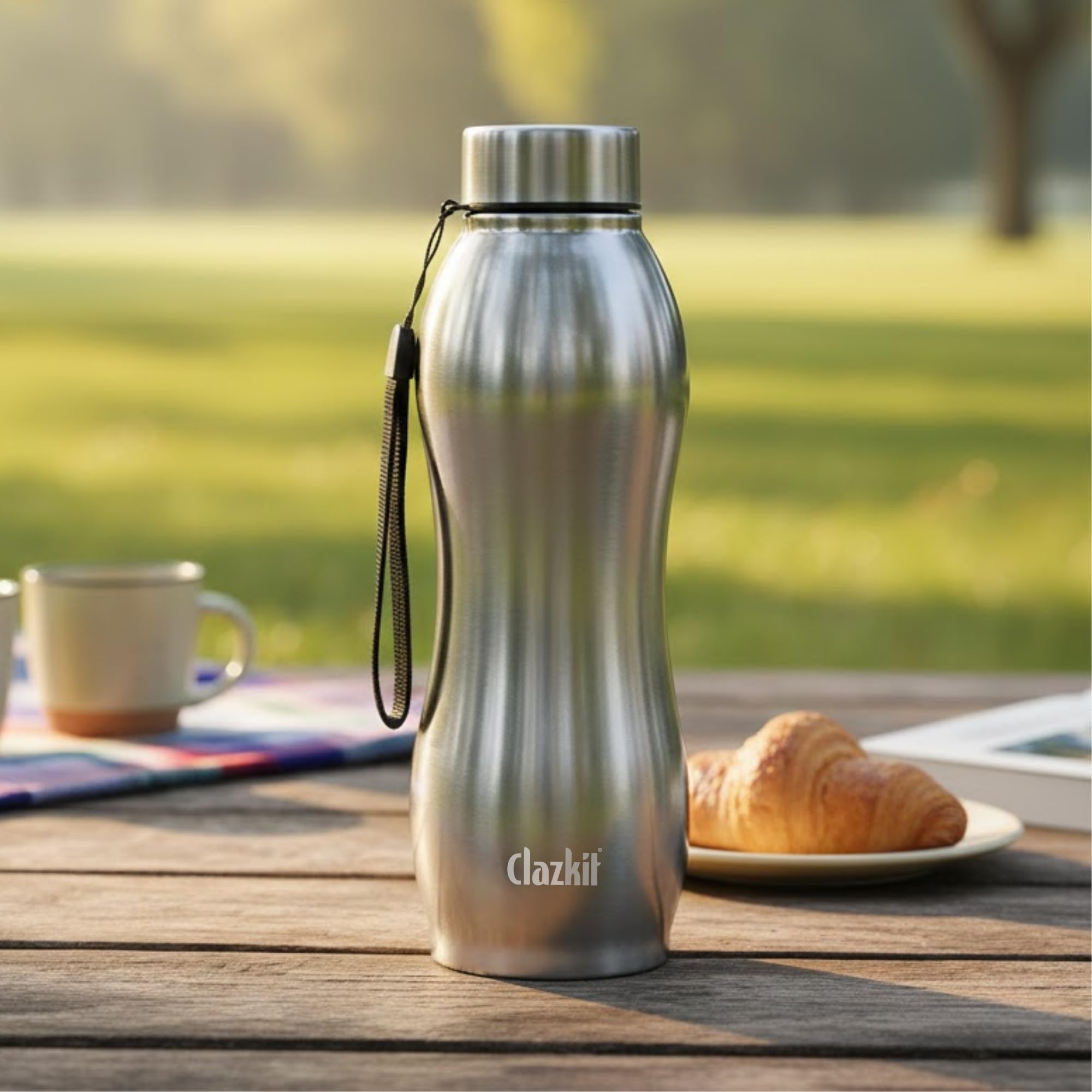 Clazkit Platina Pro Classic Stainless Steel Water Bottle 1000Ml |Isi Certified|Leakproof, RustFree, BpaFree, Durable For Colle
