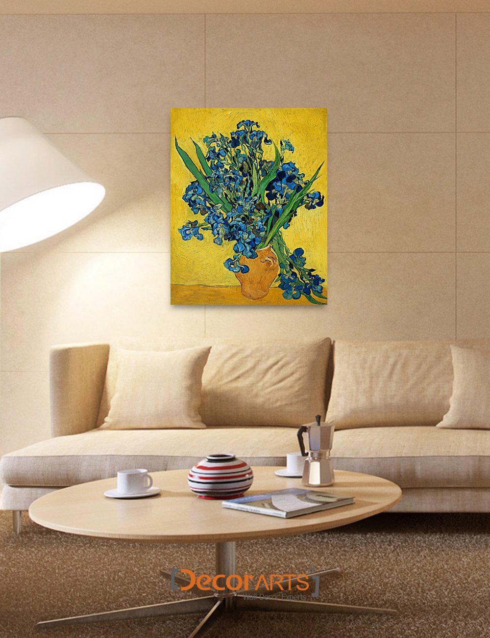Decorarts - Irises Vase Flower, Vincent Van Gogh Reproductions. Giclee Canvas Print Wall Art For Home Wall Decor. 24X30X1.5 In