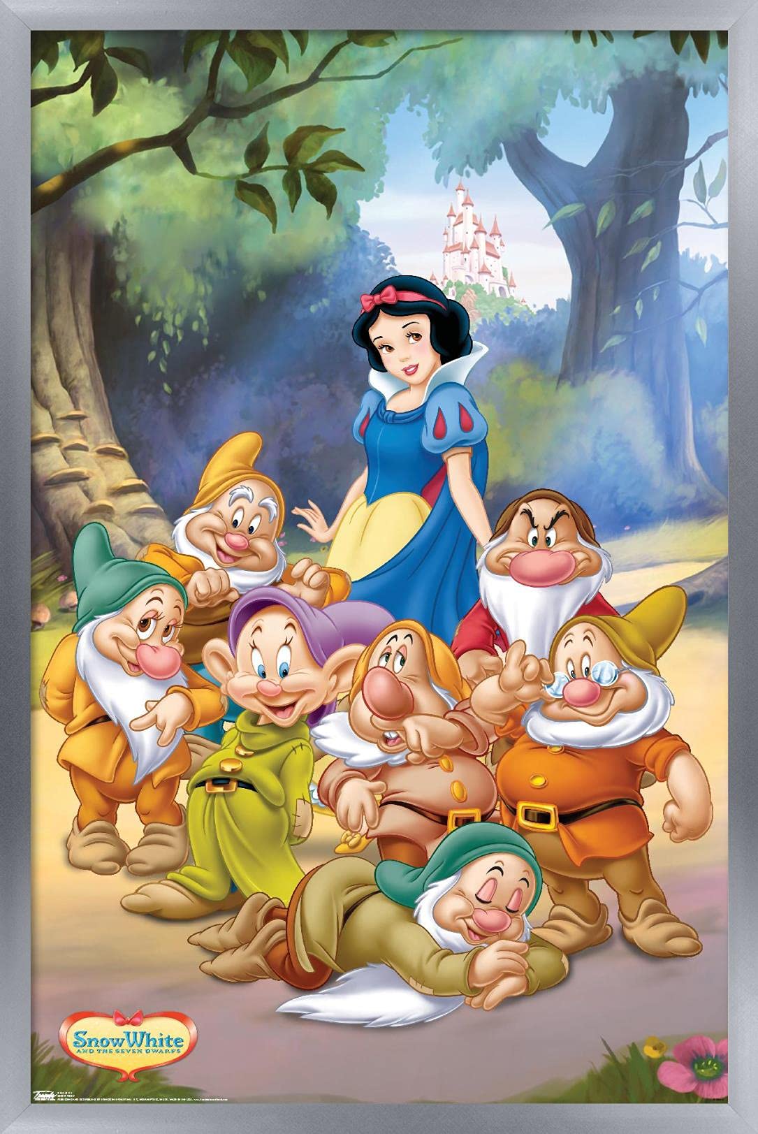 Trends International Disney Snow White And The Seven Dwarfs - Group Wall Poster, 14.725'' X 22.375'', Silver Framed Version
