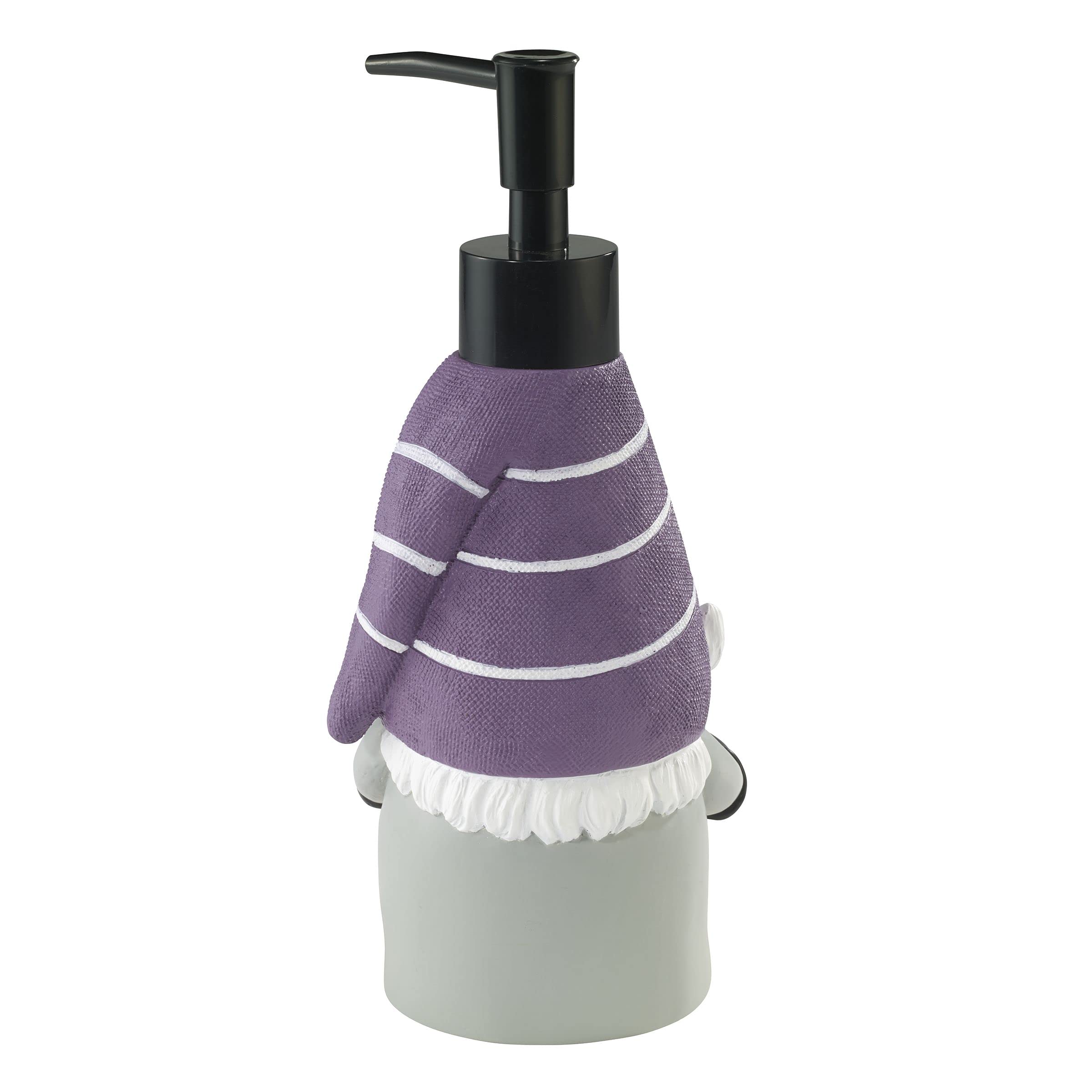 Avanti Linens - Soap Dispenser/Lotion Pump, Guest Bathroom Essentials, Gnome With Purple Hat Home Decor (Halloween Collection)