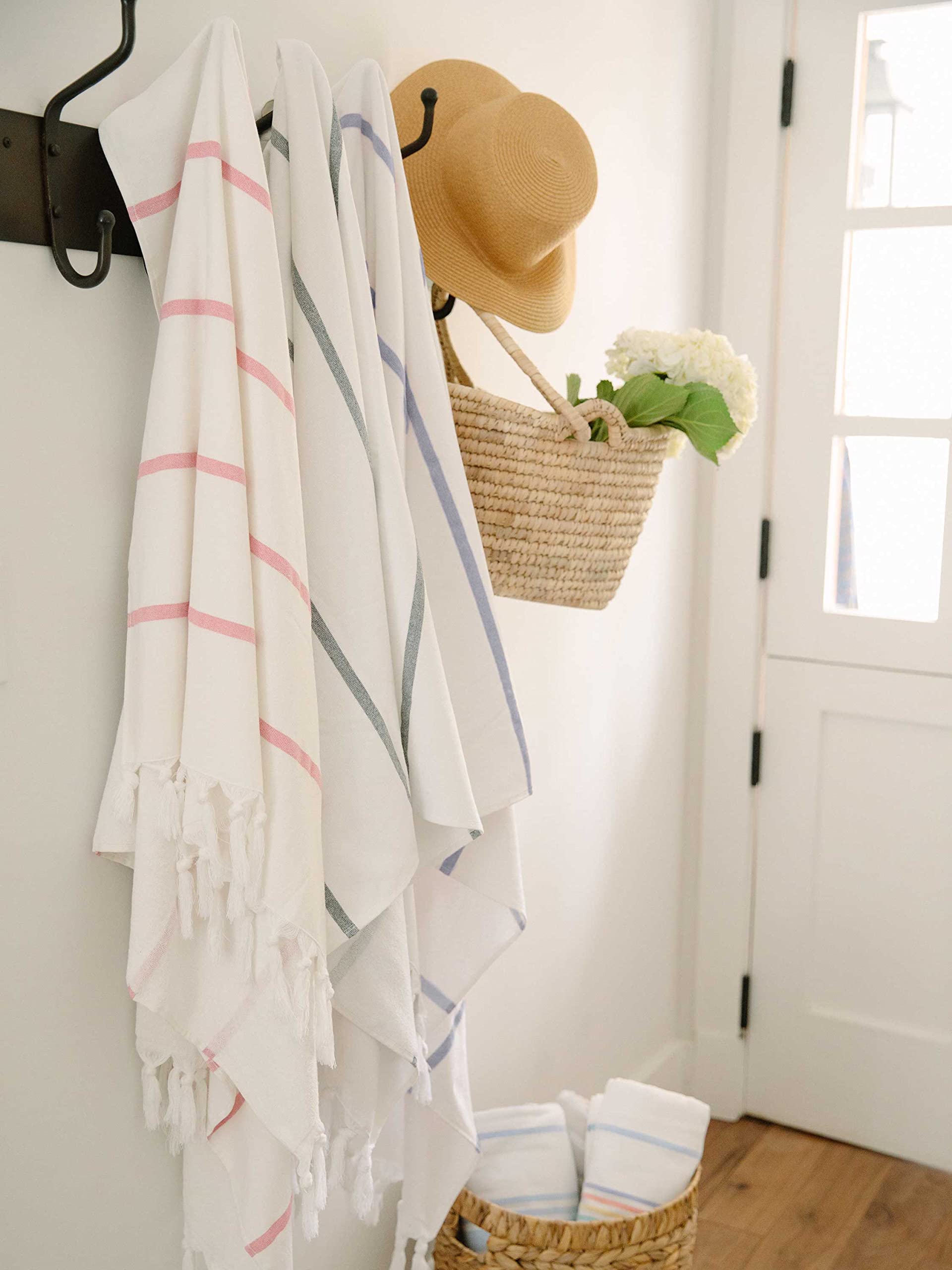 Laguna Beach Textile Co. Soft Turkish Fouta Beach Towel - Navy Blue, 400 Gsm