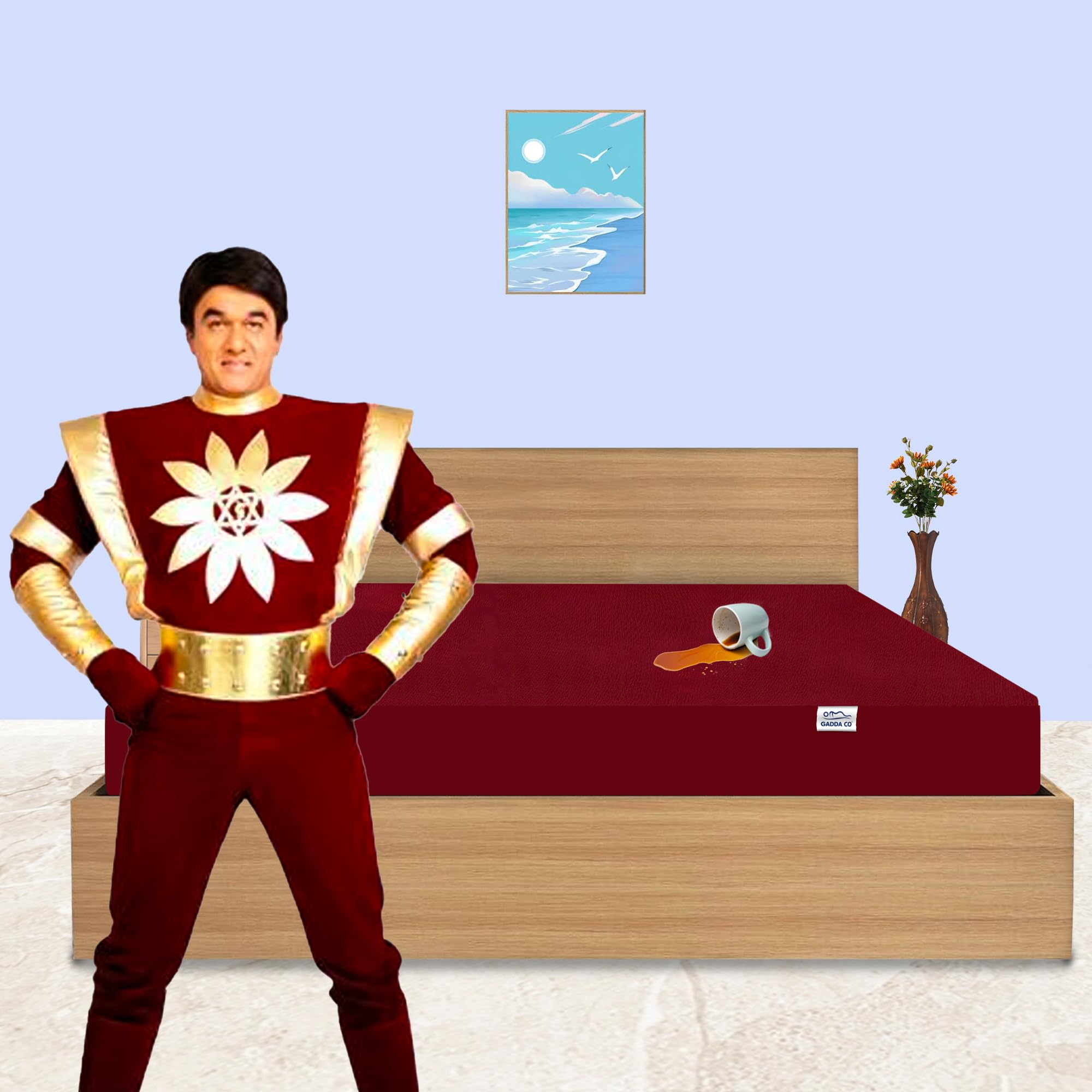 Gadda Co Water Proof Terry Cotton Mattress Protector/Cover -As Per Your Mattress Size, Customized Size (Max Width 78 Inch And Ma