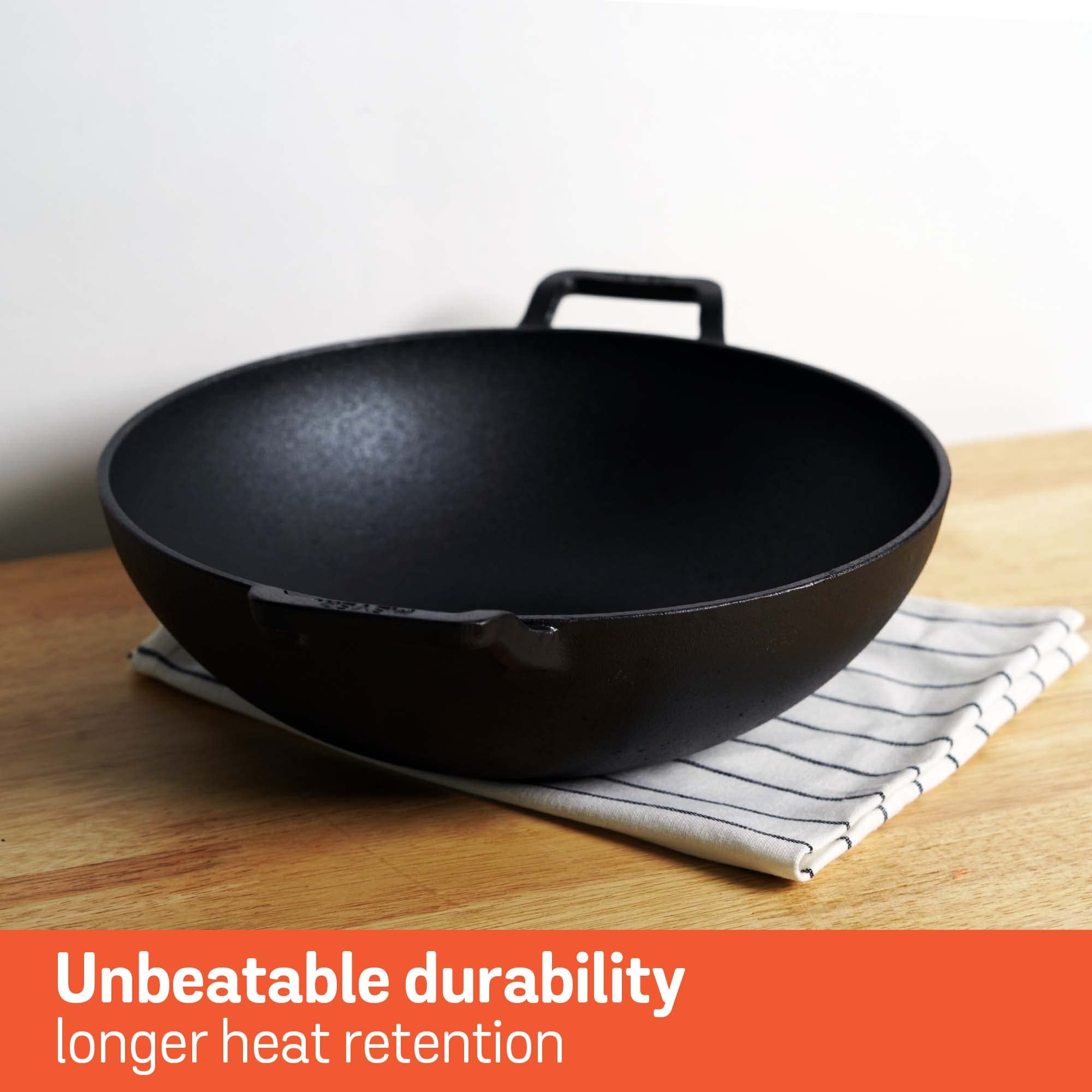 Meyer Pre Seasoned Cast Iron Kadai Without Lid | Iron Kadai for Cooking | Cast Iron Kadhai | Deep Frying Kadai with Heavy Bottom