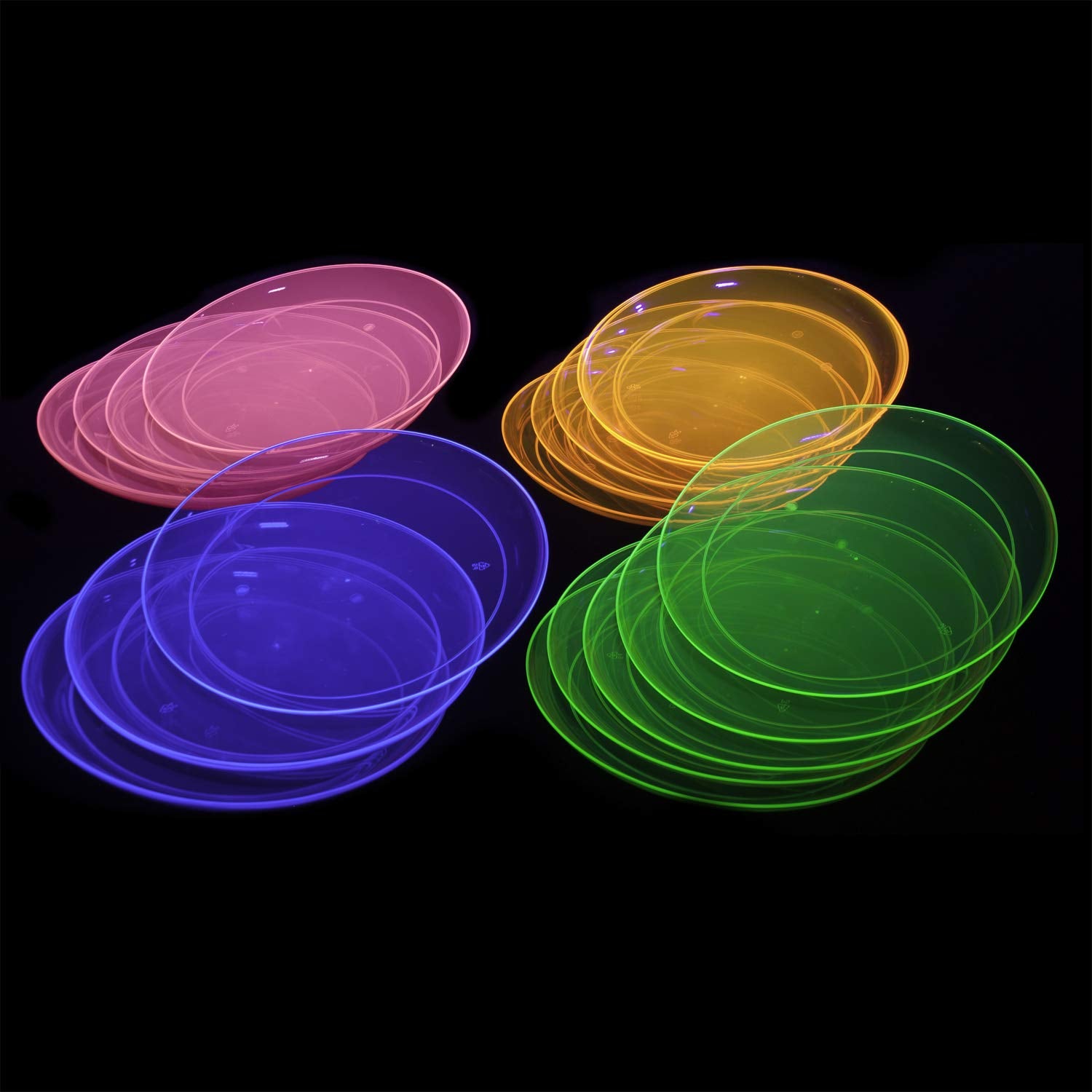 Party Essentials Hard Plastic 10.25-Inch Party/Dinner Plates, Assorted Neon, 20-Count