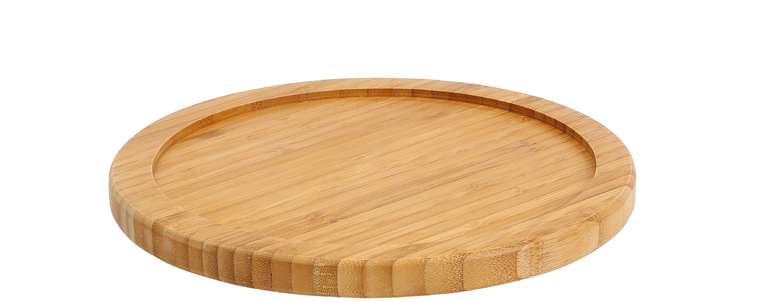 Ybm Home Bamboo Wooden Non-Skid Spinner For Kitchen, Pantry, Fridge, Cupboards, Or Counter Organizing, Fully Rotating Organizer