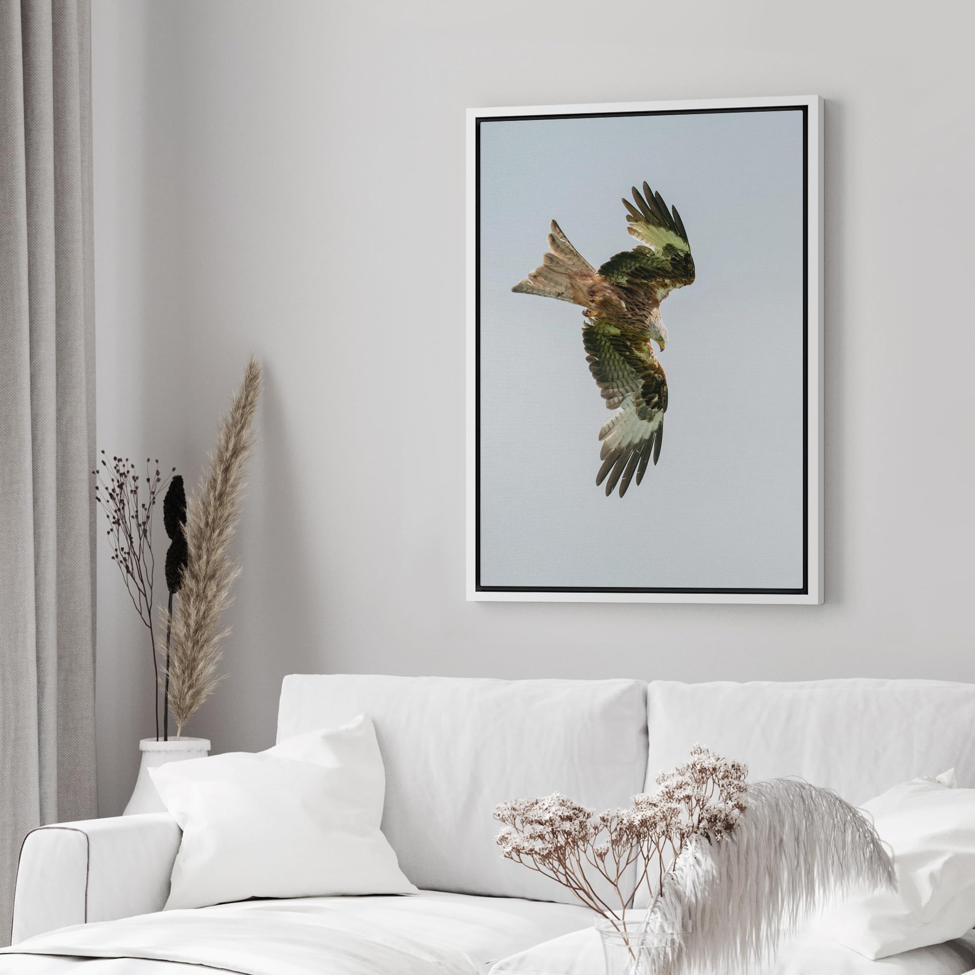 Wall26 Framed Canvas Print Wall Art Majestic Eagle Mid-Flight Animals Photography Realism Rustic Scenic Landscape Wilderness Zen