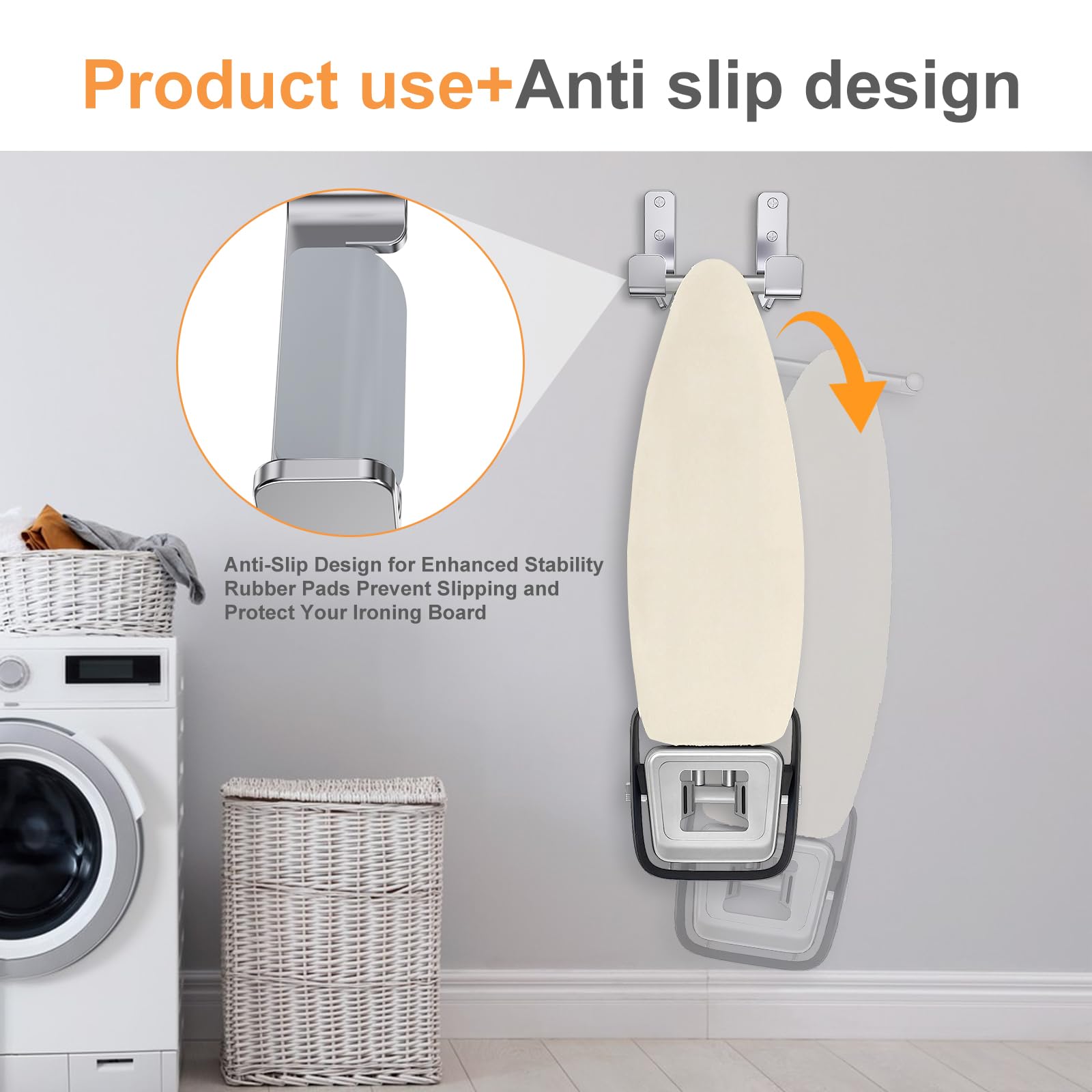 Musvoh Ironing Board Holder Hanger Wall Mount, 304 Stainless Steel Ironing Board Hanger Y T Leg For Adjustable Distance Ironing