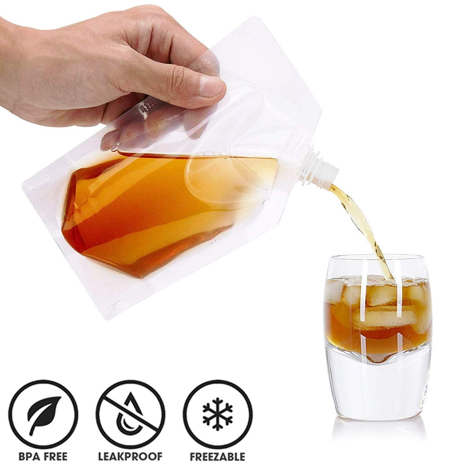 Concealable And Reusable Cruise Sneak Plastic Flask Kit,Juice Travel Plastic Bags Drink Bags For Travel Outdoor Sports, Concerts